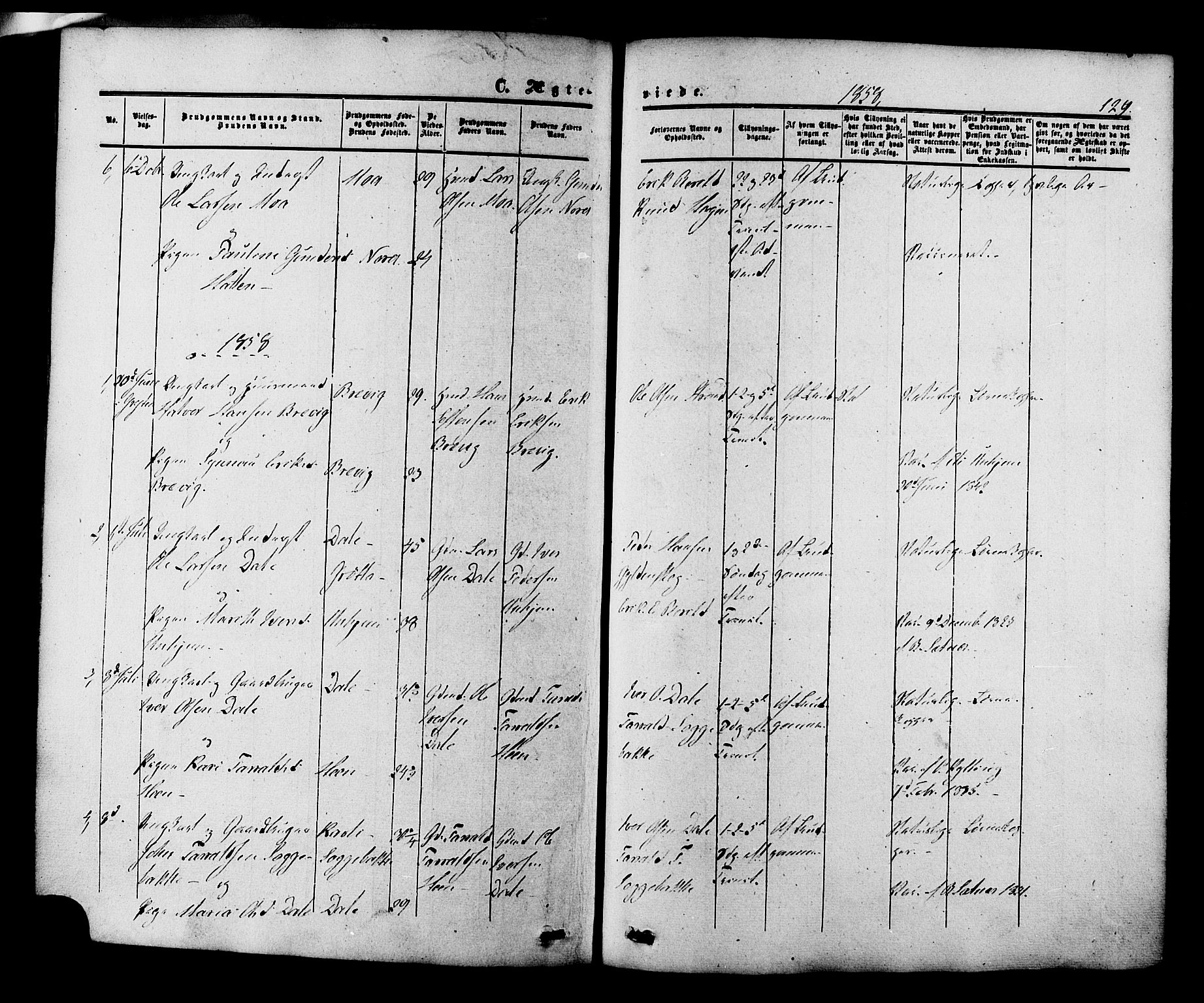 Ministerialprotokoller, klokkerbøker og fødselsregistre - Møre og Romsdal, AV/SAT-A-1454/545/L0586: Parish register (official) no. 545A02, 1854-1877, p. 129