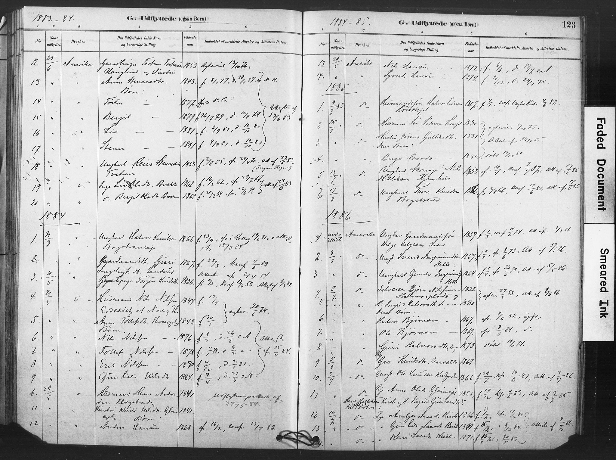 Rollag kirkebøker, SAKO/A-240/F/Fb/L0001: Parish register (official) no. II 1, 1878-1899, p. 123