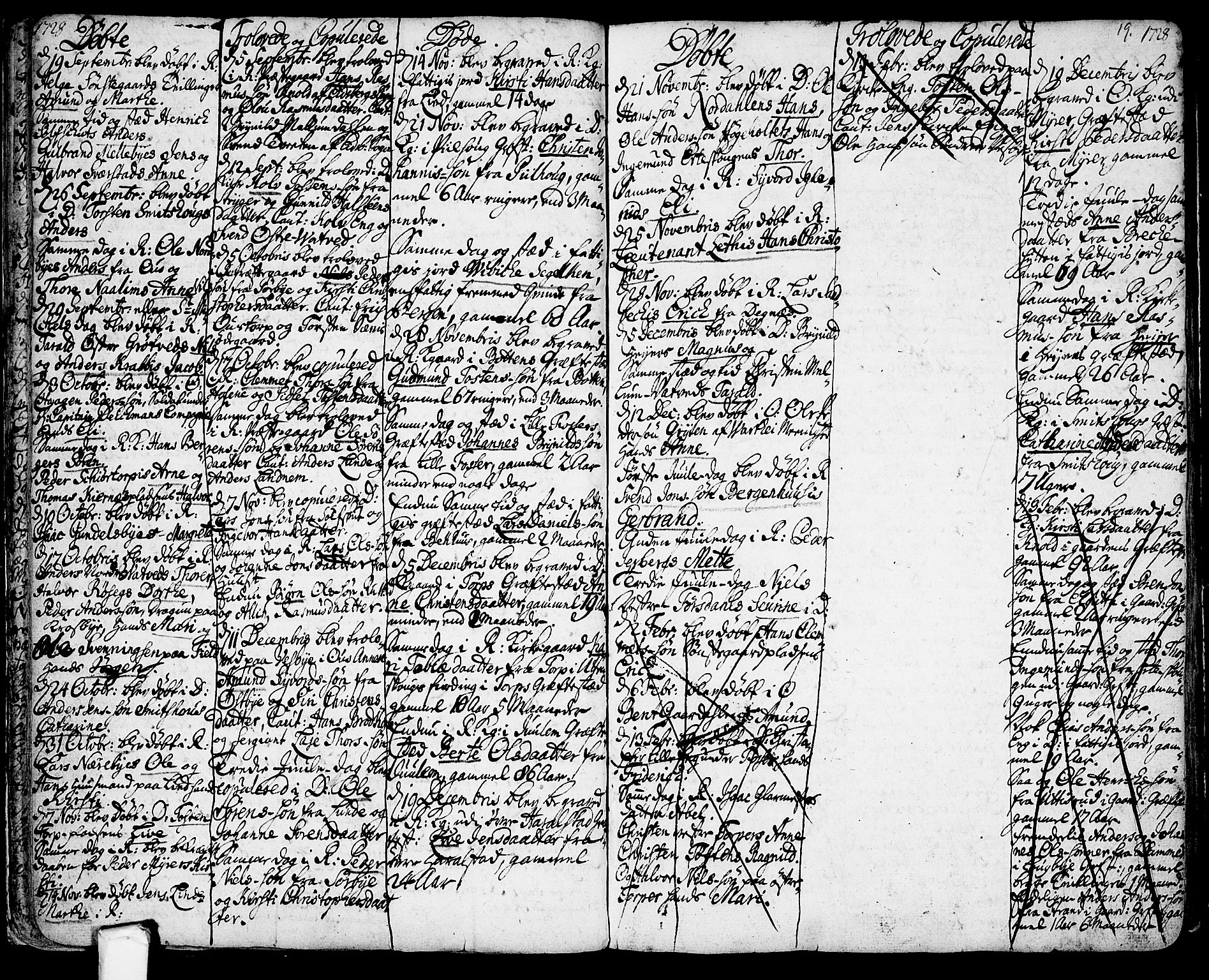 Rakkestad prestekontor Kirkebøker, SAO/A-2008/F/Fa/L0001: Parish register (official) no. I 1, 1722-1740, p. 19