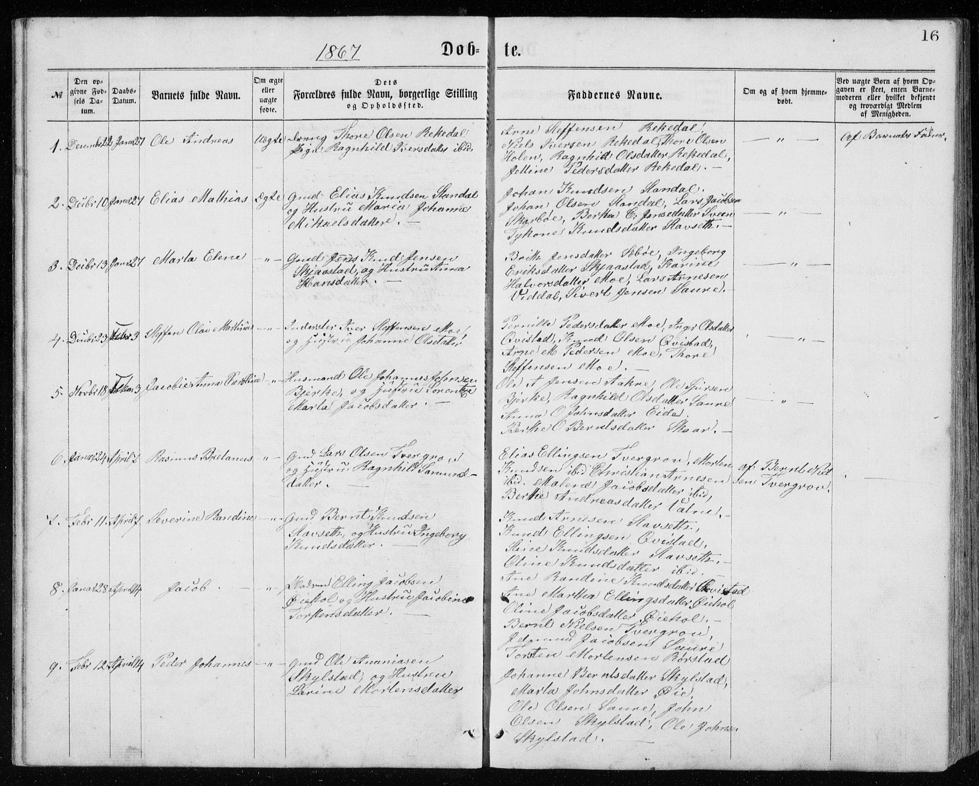 Ministerialprotokoller, klokkerbøker og fødselsregistre - Møre og Romsdal, AV/SAT-A-1454/515/L0214: Parish register (copy) no. 515C01, 1865-1883, p. 16