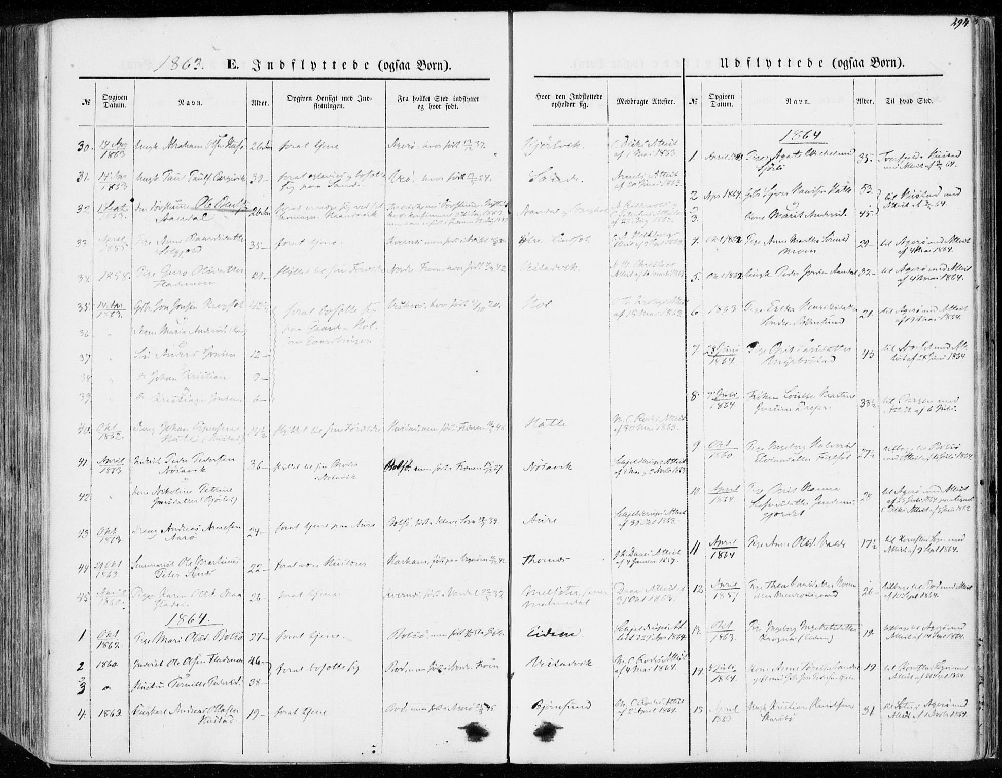 Ministerialprotokoller, klokkerbøker og fødselsregistre - Møre og Romsdal, SAT/A-1454/565/L0748: Parish register (official) no. 565A02, 1845-1872, p. 294