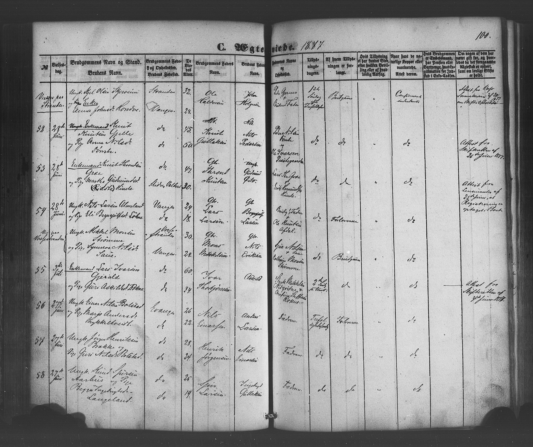 Voss sokneprestembete, SAB/A-79001/H/Haa: Parish register (official) no. A 19, 1851-1886, p. 100