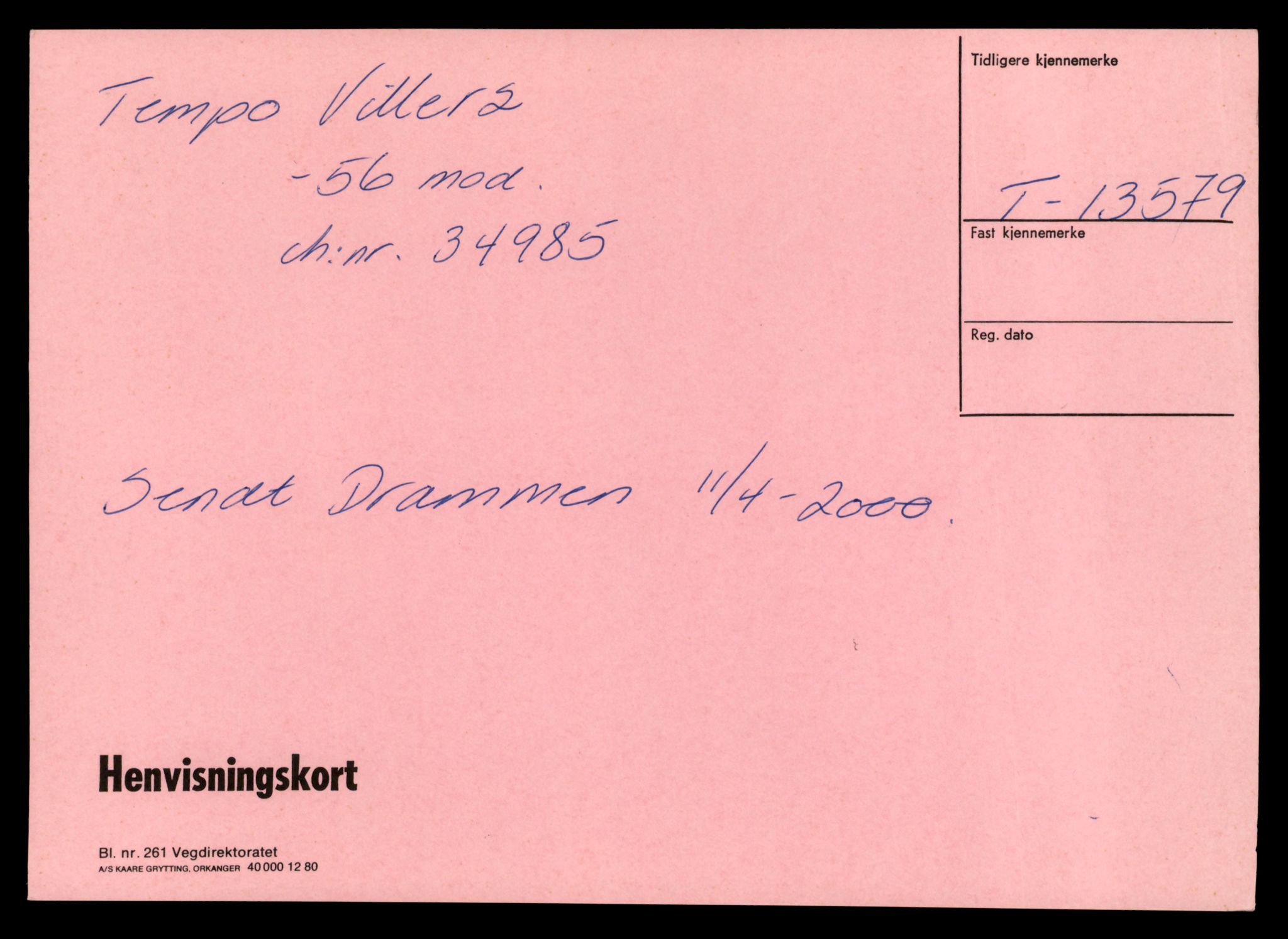 Møre og Romsdal vegkontor - Ålesund trafikkstasjon, AV/SAT-A-4099/F/Fe/L0040: Registreringskort for kjøretøy T 13531 - T 13709, 1927-1998, p. 867