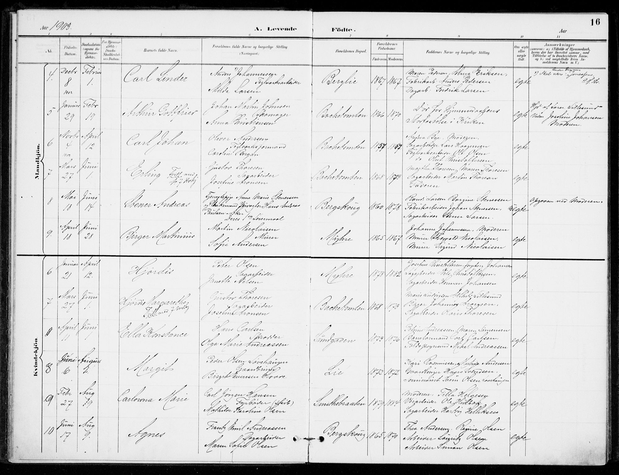 Åssiden kirkebøker, SAKO/A-251/F/Fa/L0002: Parish register (official) no. 2, 1896-1916, p. 16