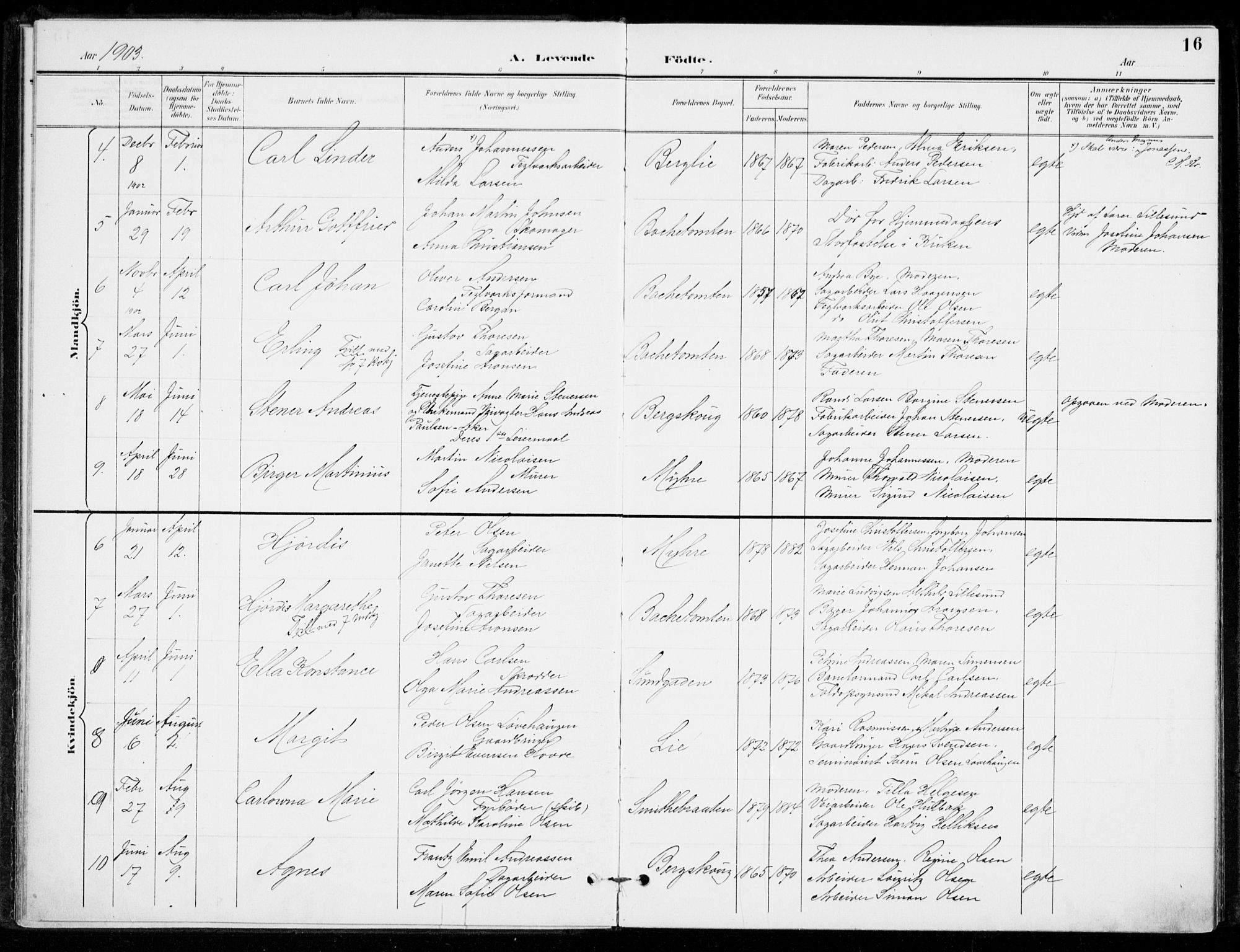 Åssiden kirkebøker, AV/SAKO-A-251/F/Fa/L0002: Parish register (official) no. 2, 1896-1916, p. 16
