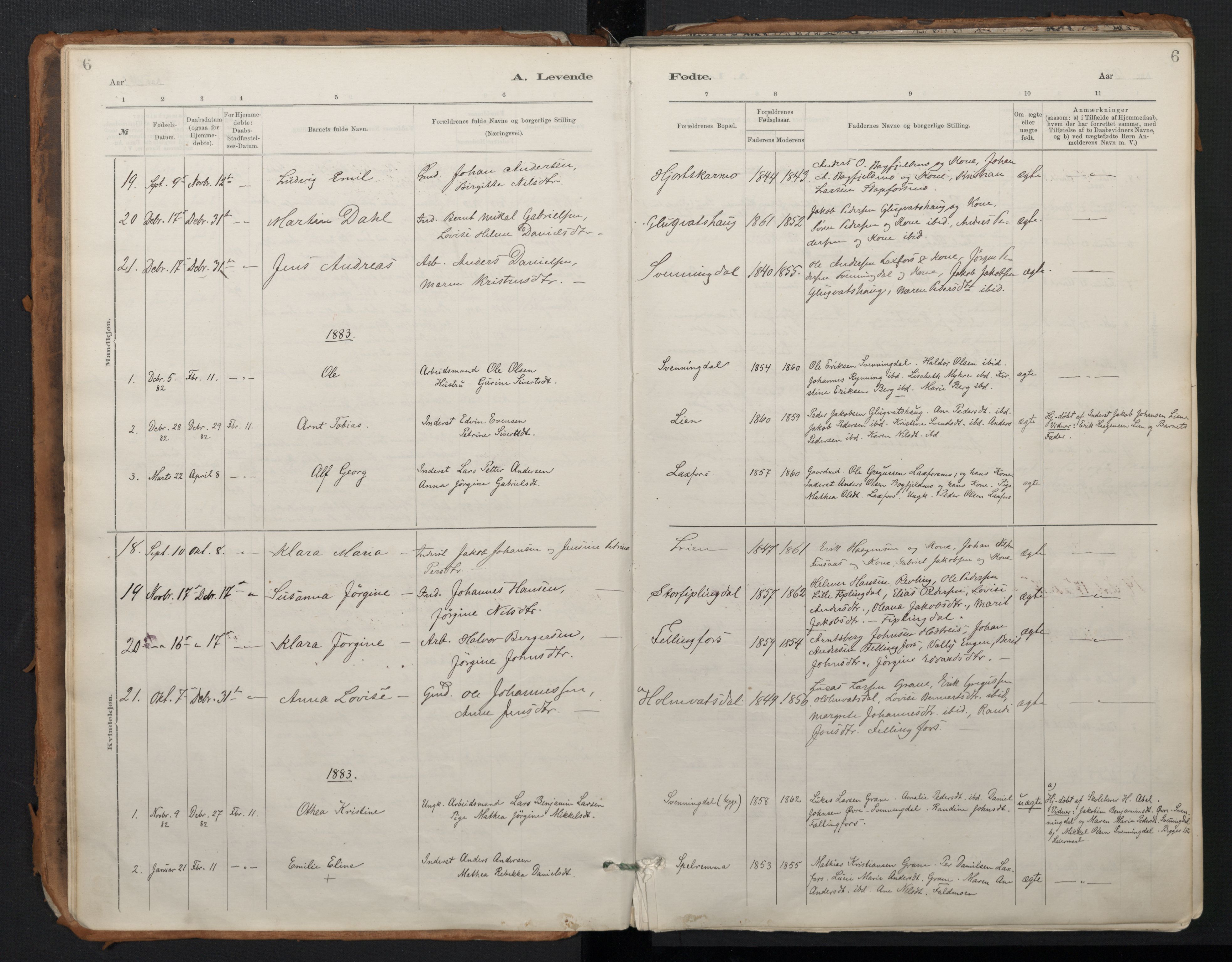 Ministerialprotokoller, klokkerbøker og fødselsregistre - Nordland, AV/SAT-A-1459/824/L0338: Parish register (official) no. 824A01, 1880-1915, p. 6
