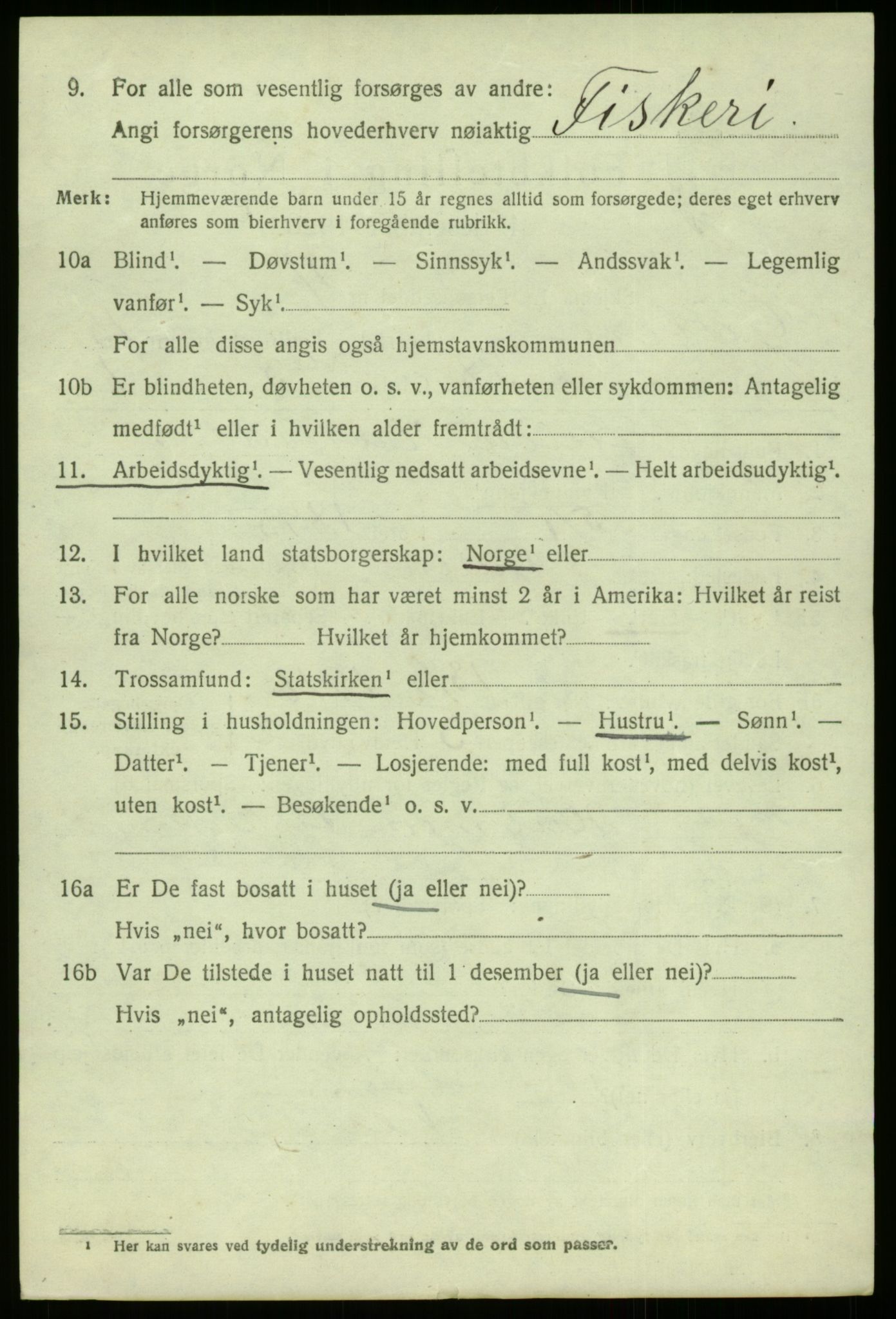 SAB, 1920 census for Gulen, 1920, p. 7156