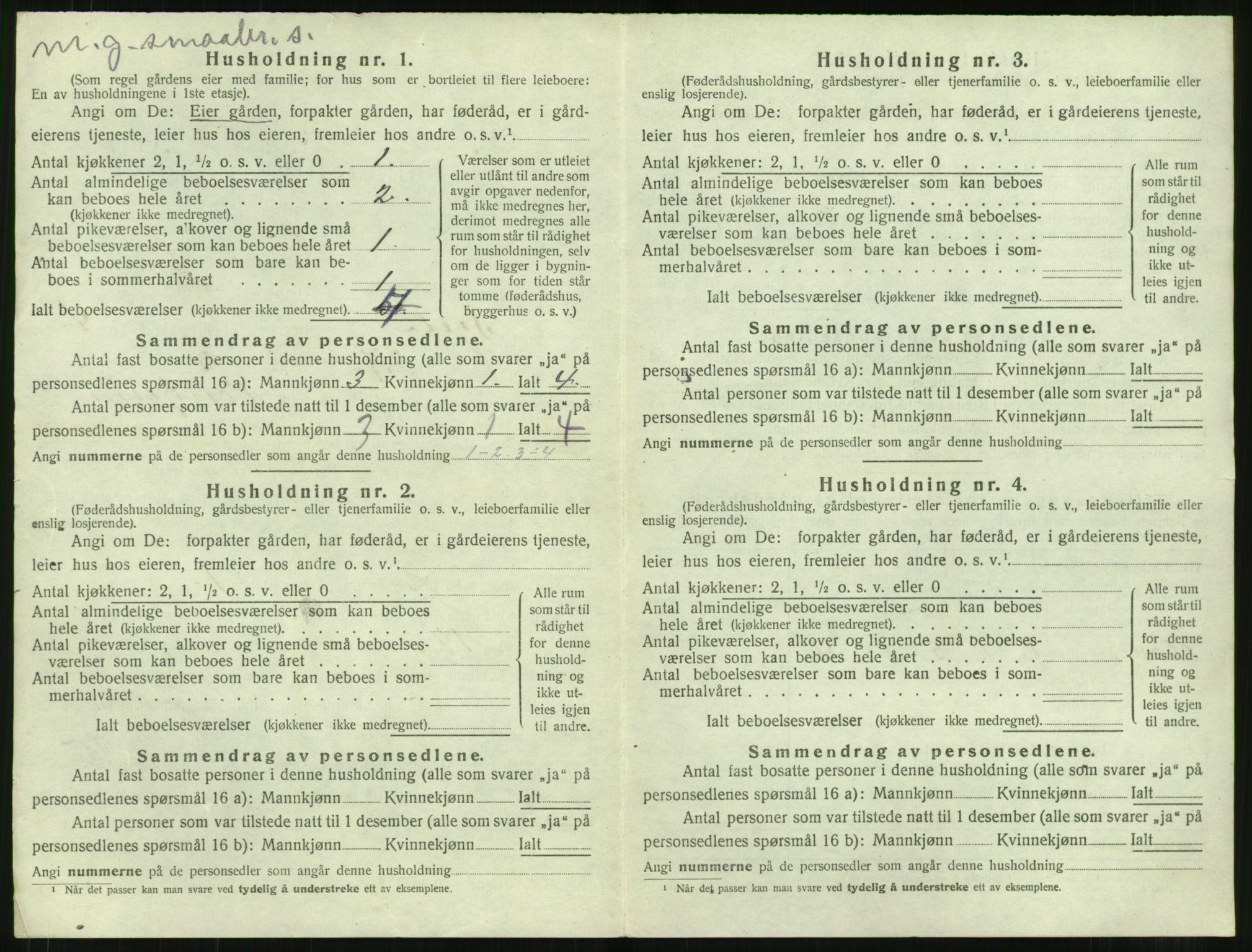 SAT, 1920 census for Sylte, 1920, p. 452