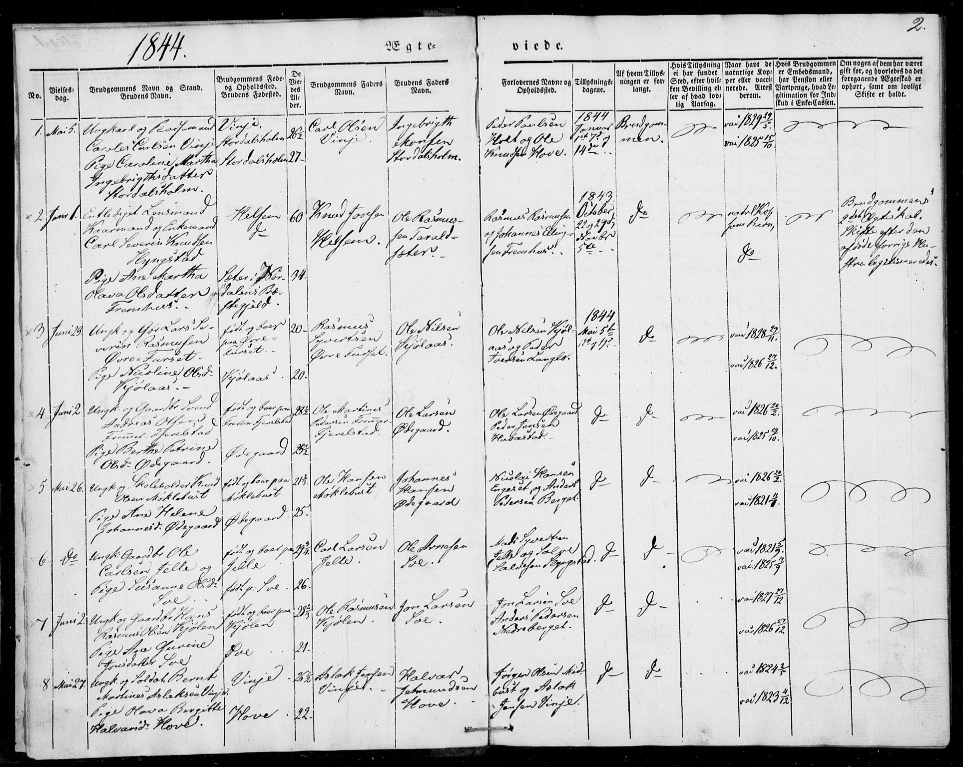 Ministerialprotokoller, klokkerbøker og fødselsregistre - Møre og Romsdal, AV/SAT-A-1454/520/L0276: Parish register (official) no. 520A06, 1844-1881, p. 2