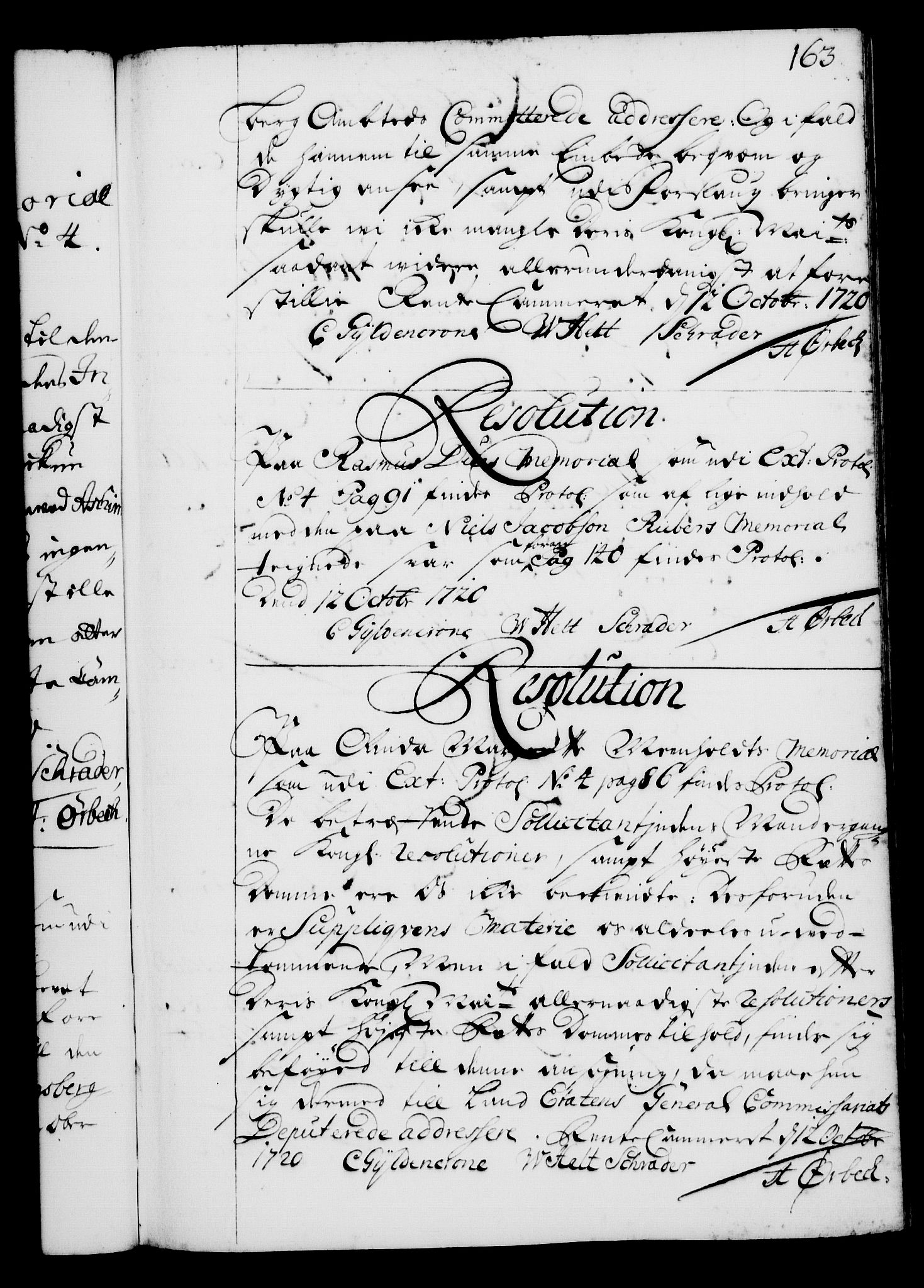 Rentekammeret, Kammerkanselliet, AV/RA-EA-3111/G/Gg/Gga/L0001: Norsk ekspedisjonsprotokoll med register (merket RK 53.1), 1720-1723, p. 163