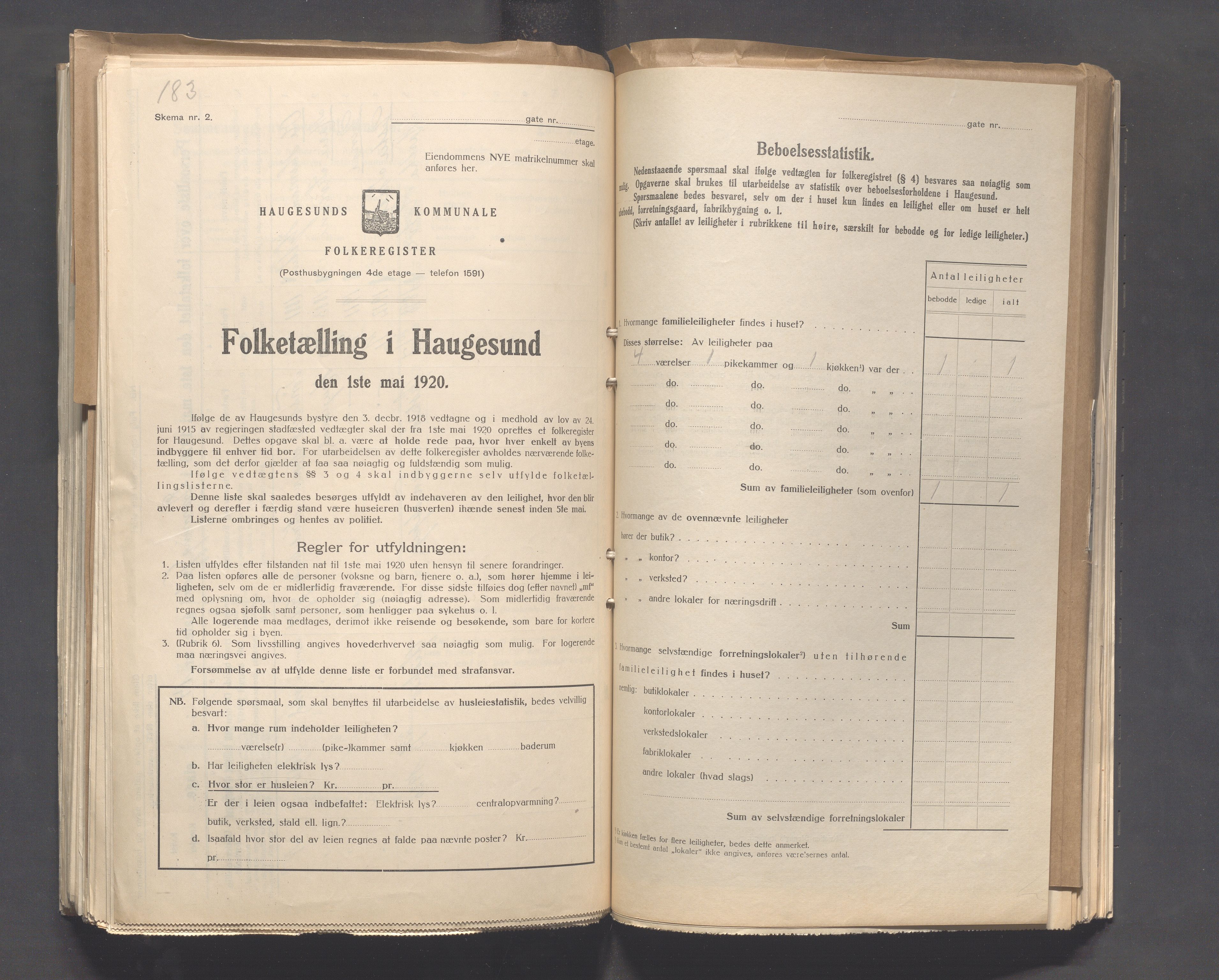 IKAR, Local census 1.5.1920 for Haugesund, 1920, p. 650