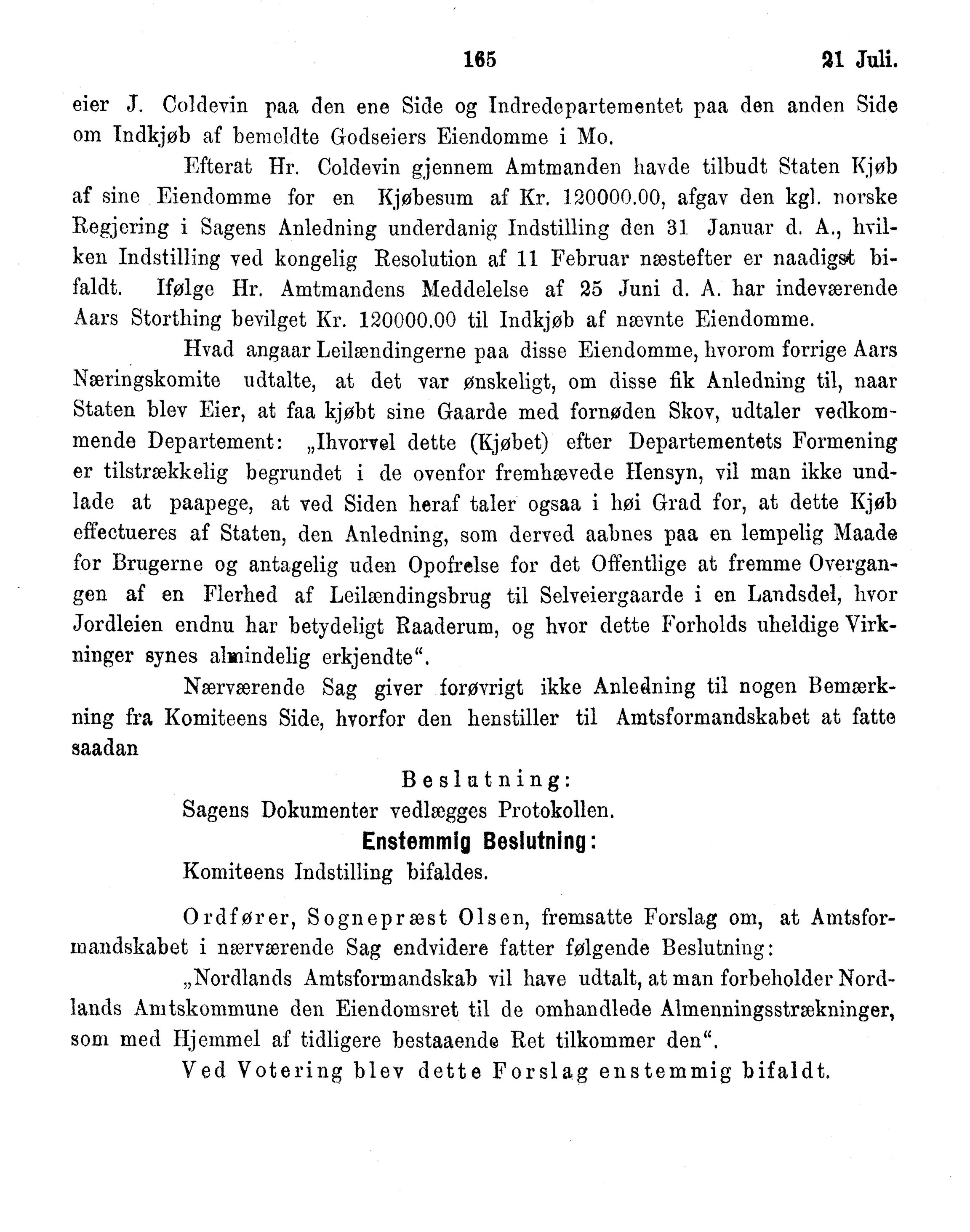 Nordland Fylkeskommune. Fylkestinget, AIN/NFK-17/176/A/Ac/L0015: Fylkestingsforhandlinger 1886-1890, 1886-1890