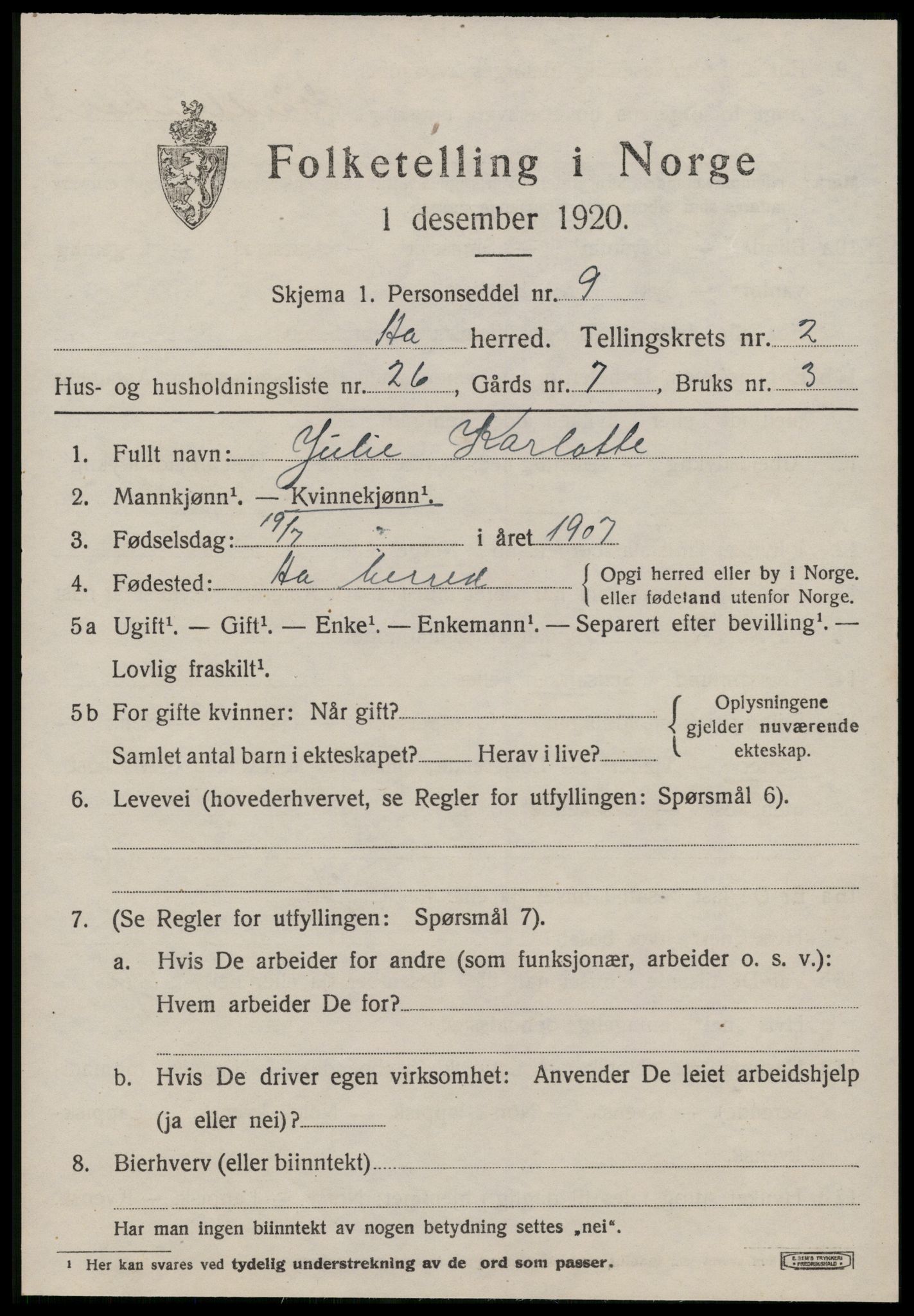 SAT, 1920 census for Å, 1920, p. 1730