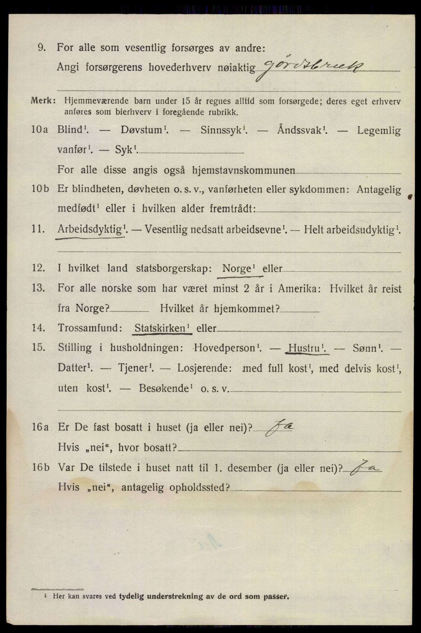 SAKO, 1920 census for Sandeherred, 1920, p. 8629