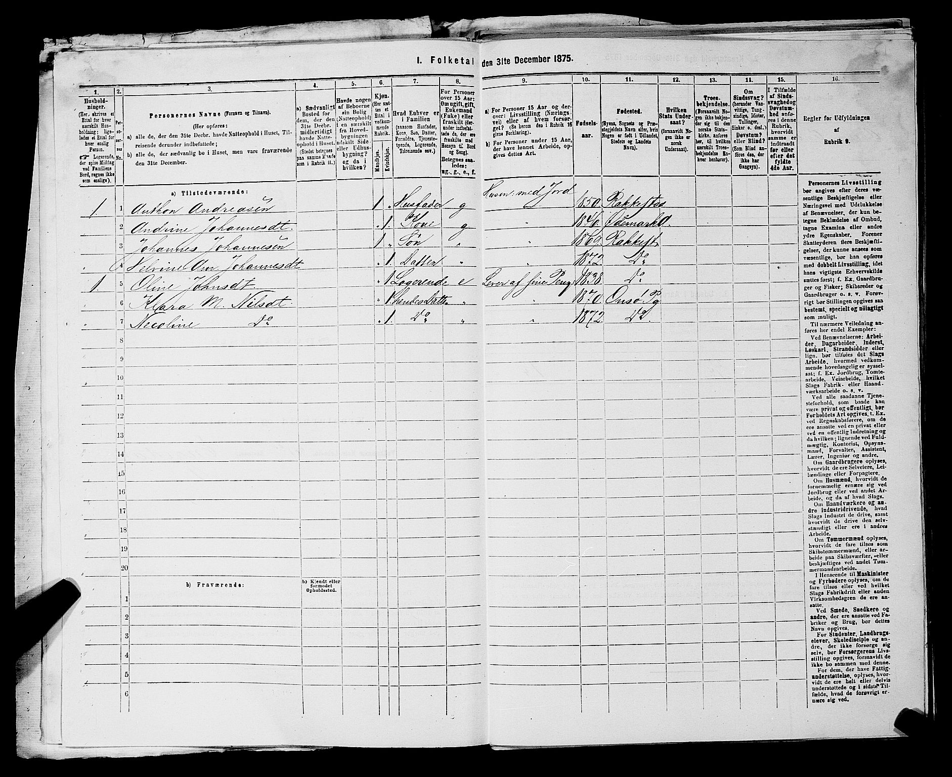 RA, 1875 census for 0128P Rakkestad, 1875, p. 1865