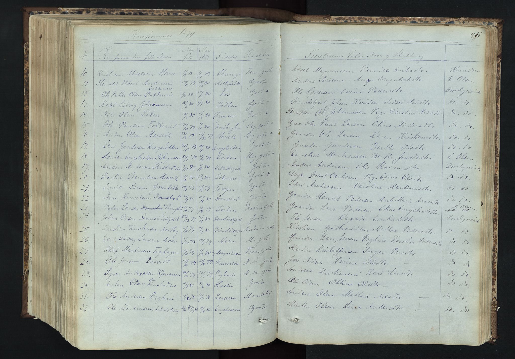 Romedal prestekontor, SAH/PREST-004/L/L0011: Parish register (copy) no. 11, 1867-1895, p. 411