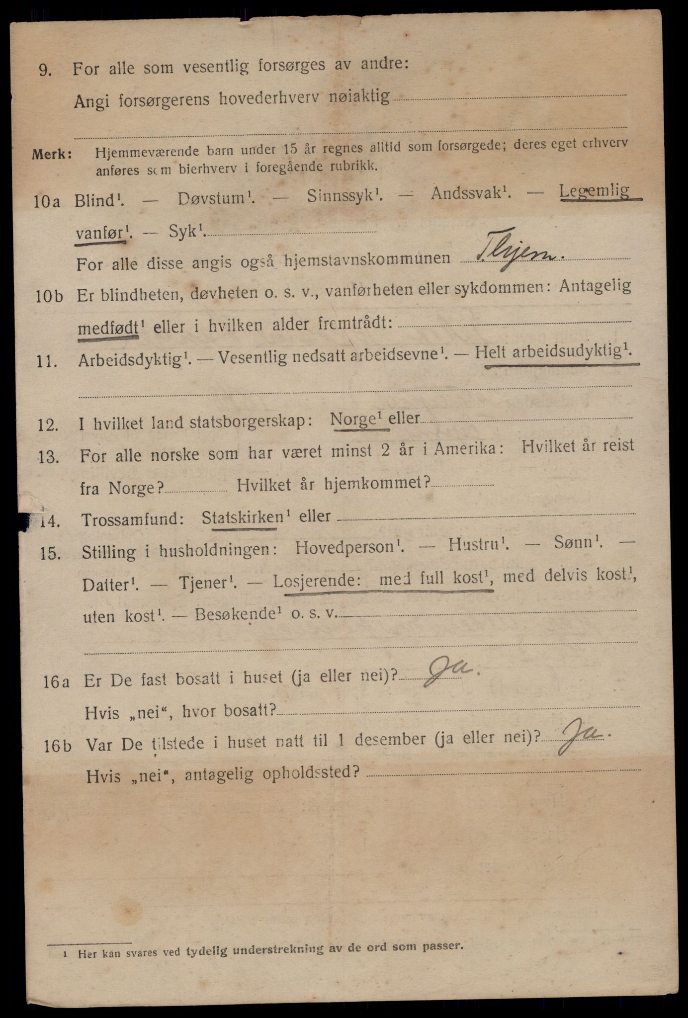 SAT, 1920 census for Trondheim, 1920, p. 39817