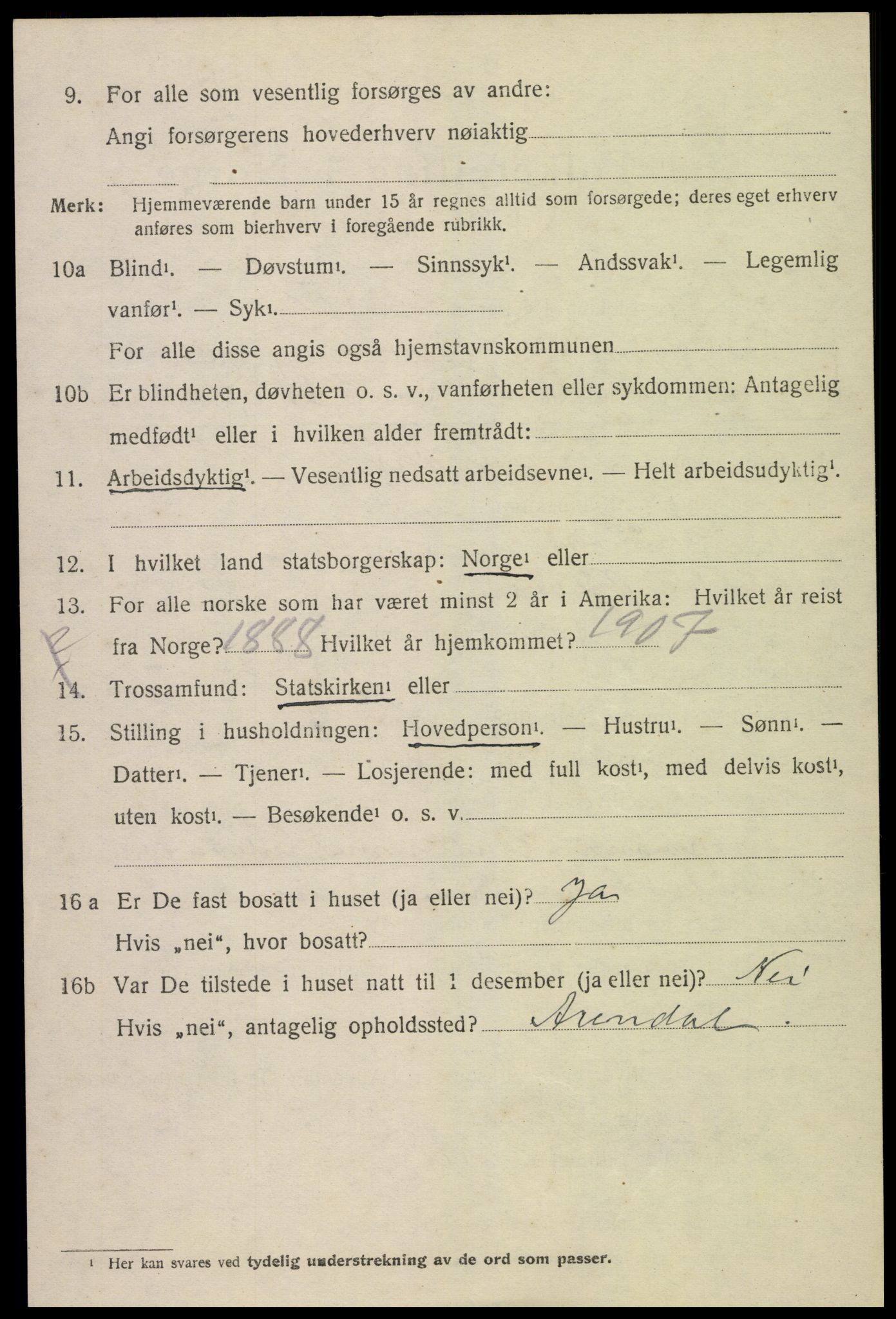 SAK, 1920 census for Øyestad, 1920, p. 5271