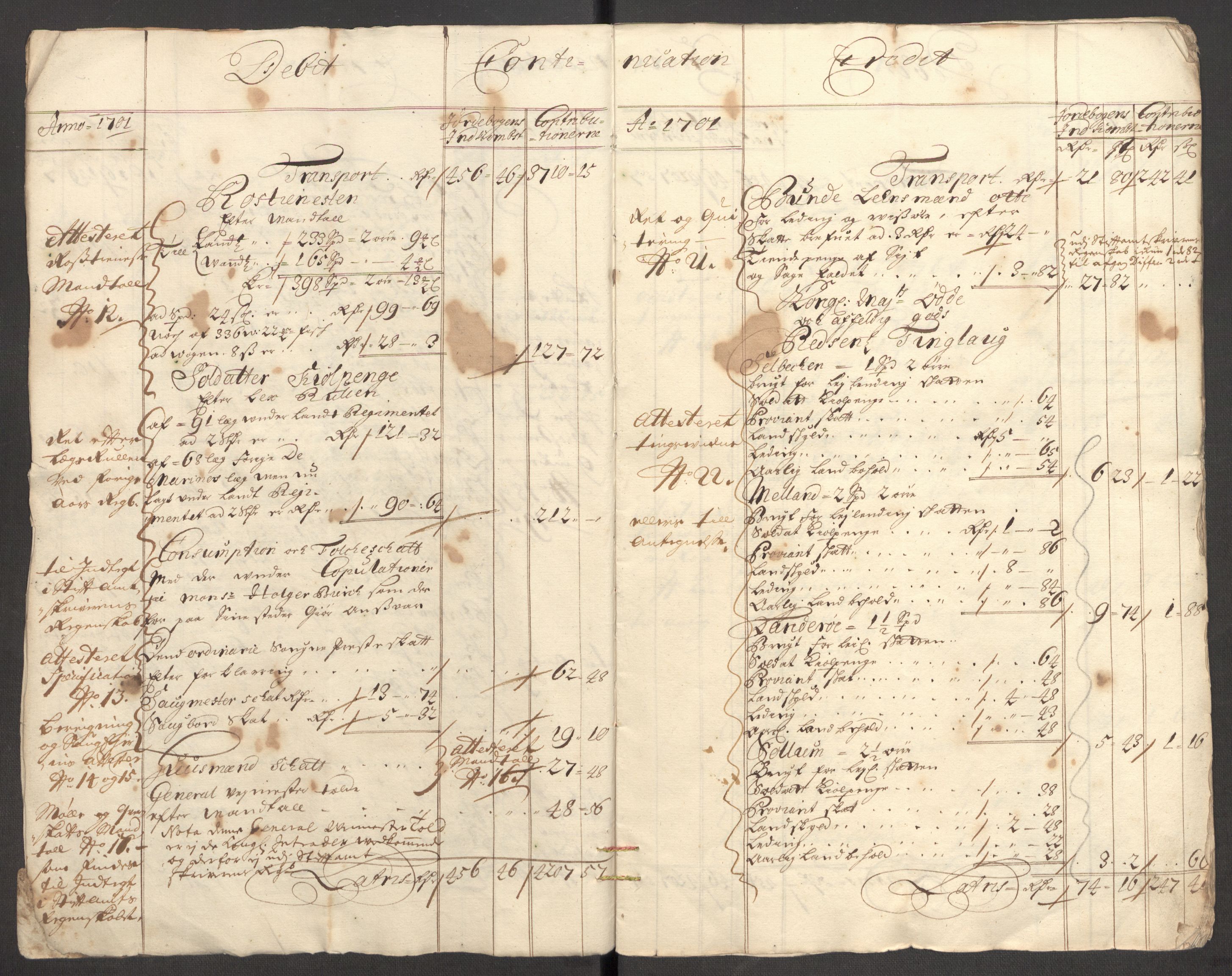 Rentekammeret inntil 1814, Reviderte regnskaper, Fogderegnskap, AV/RA-EA-4092/R57/L3854: Fogderegnskap Fosen, 1700-1701, p. 218