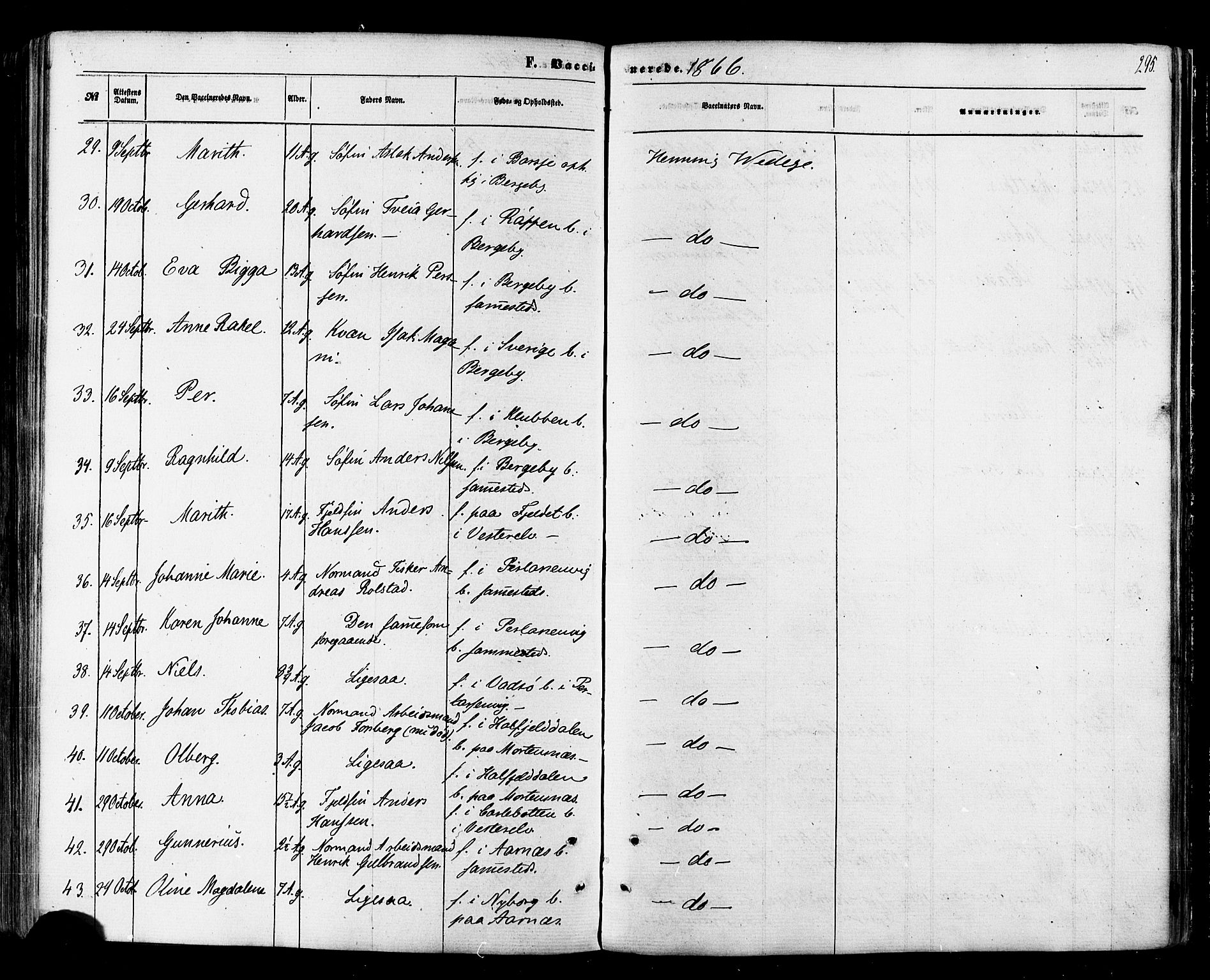 Nesseby sokneprestkontor, AV/SATØ-S-1330/H/Ha/L0003kirke: Parish register (official) no. 3 /1, 1865-1876, p. 295