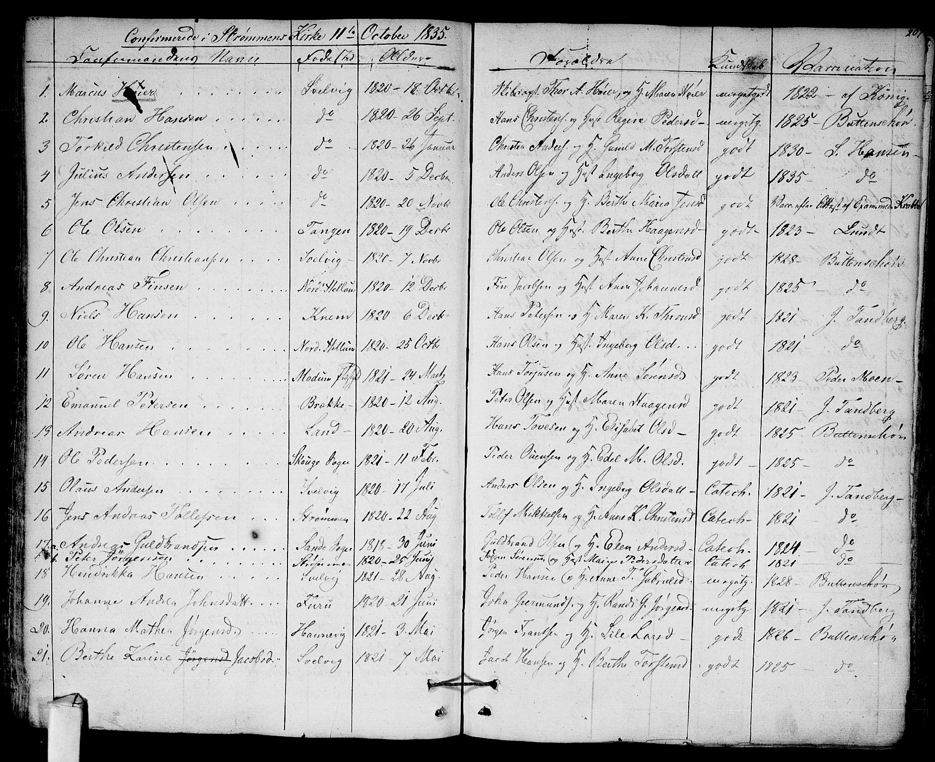 Hurum kirkebøker, AV/SAKO-A-229/F/Fa/L0010: Parish register (official) no. 10, 1827-1846, p. 207