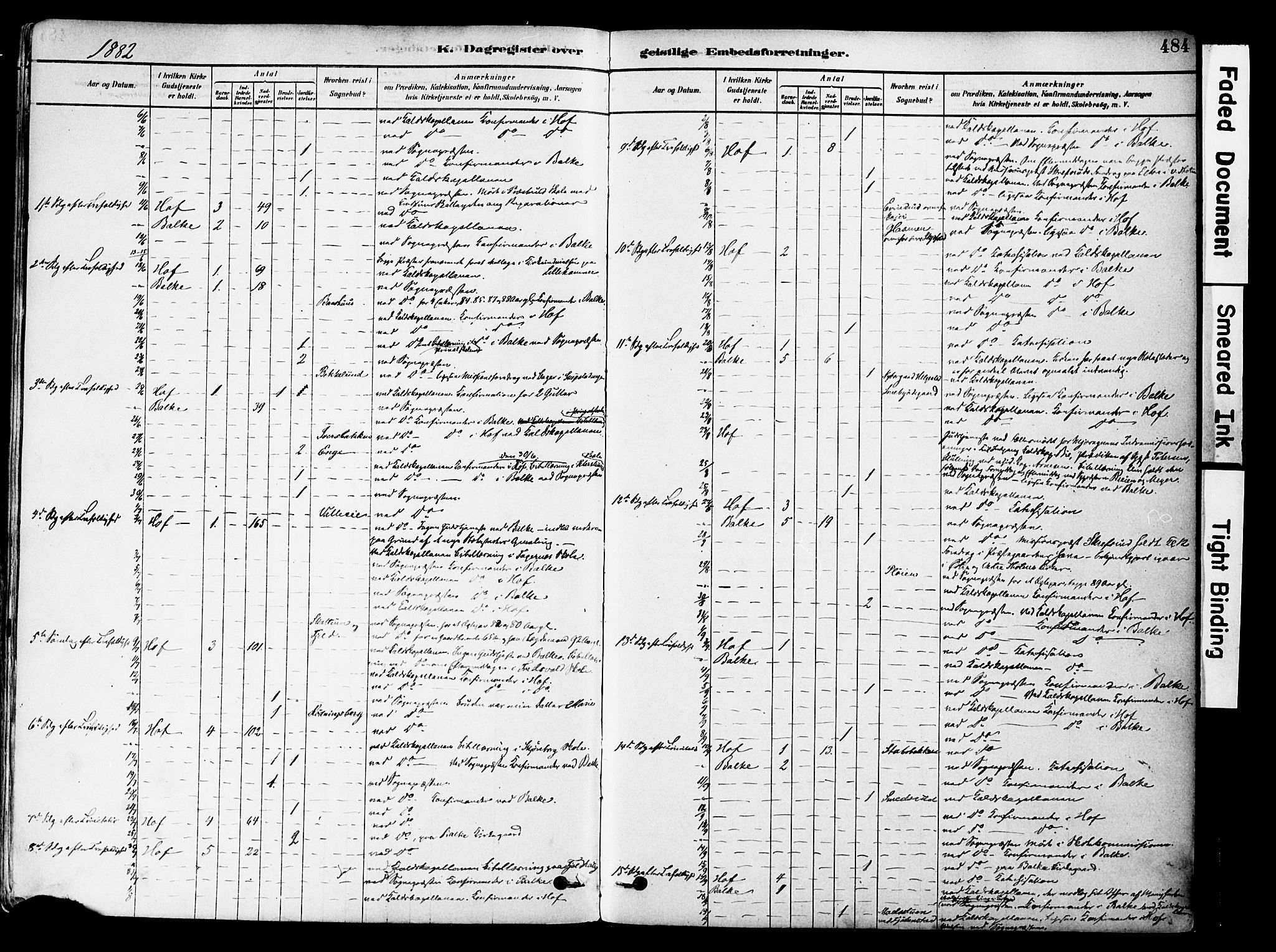 Østre Toten prestekontor, SAH/PREST-104/H/Ha/Haa/L0006: Parish register (official) no. 6 /1, 1878-1896, p. 484