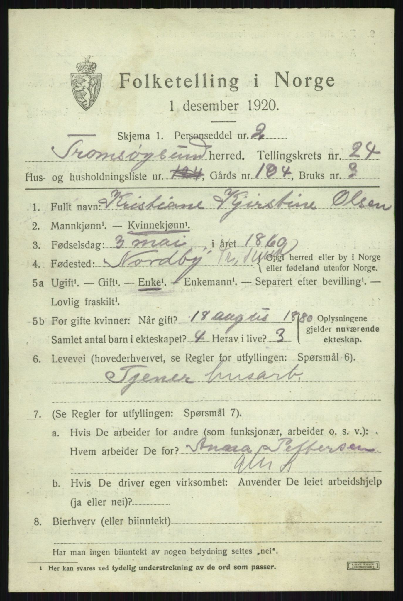 SATØ, 1920 census for Tromsøysund, 1920, p. 11734