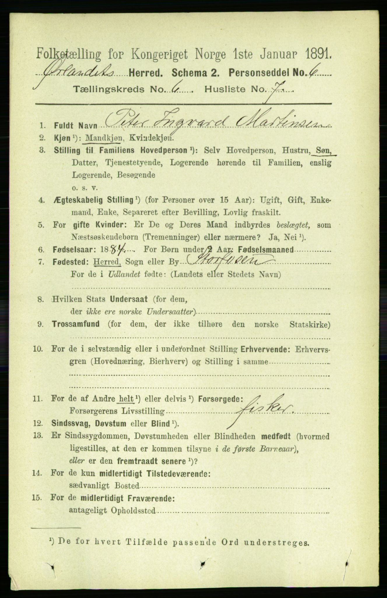 RA, 1891 census for 1621 Ørland, 1891, p. 1894