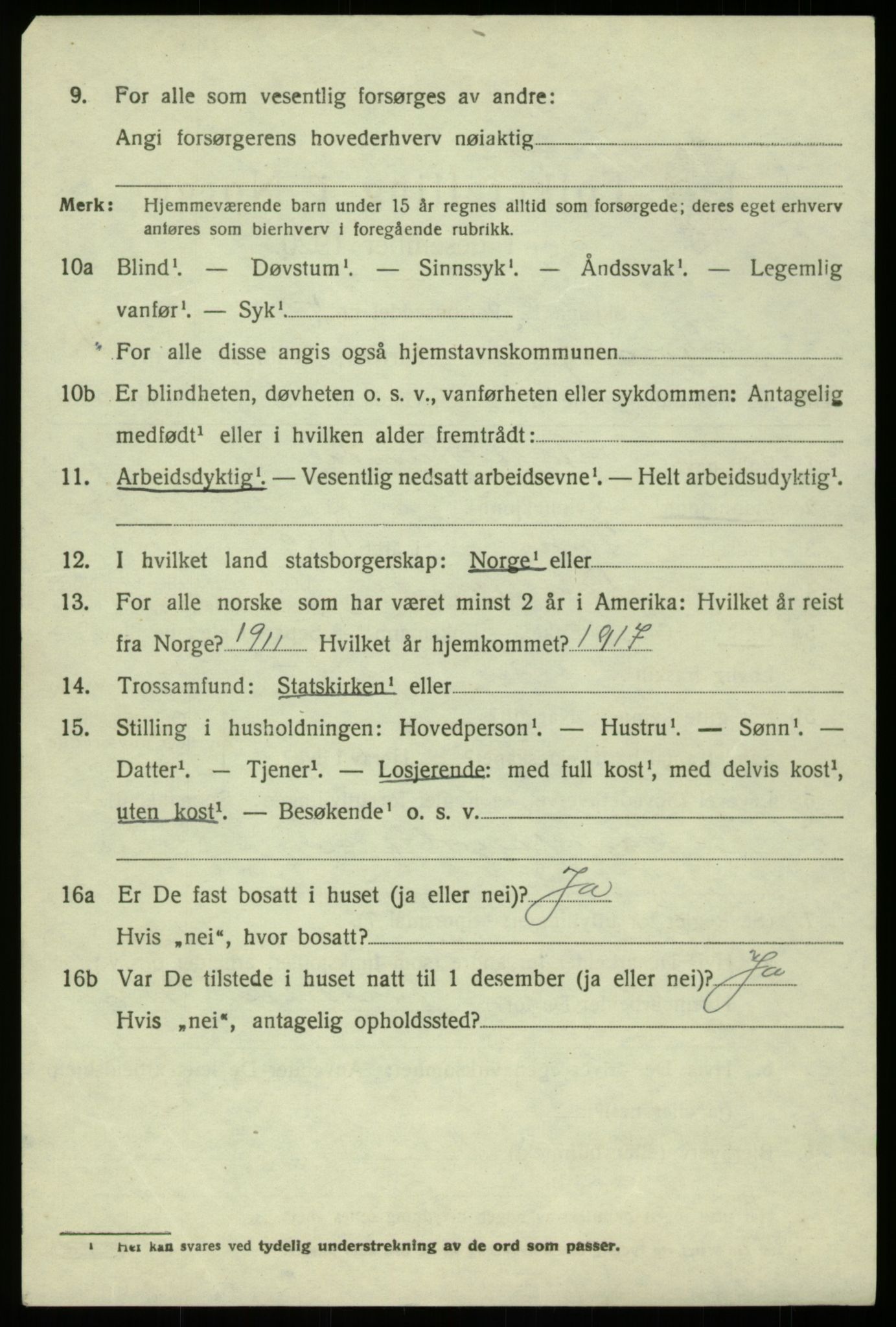 SAB, 1920 census for Hosanger, 1920, p. 5106