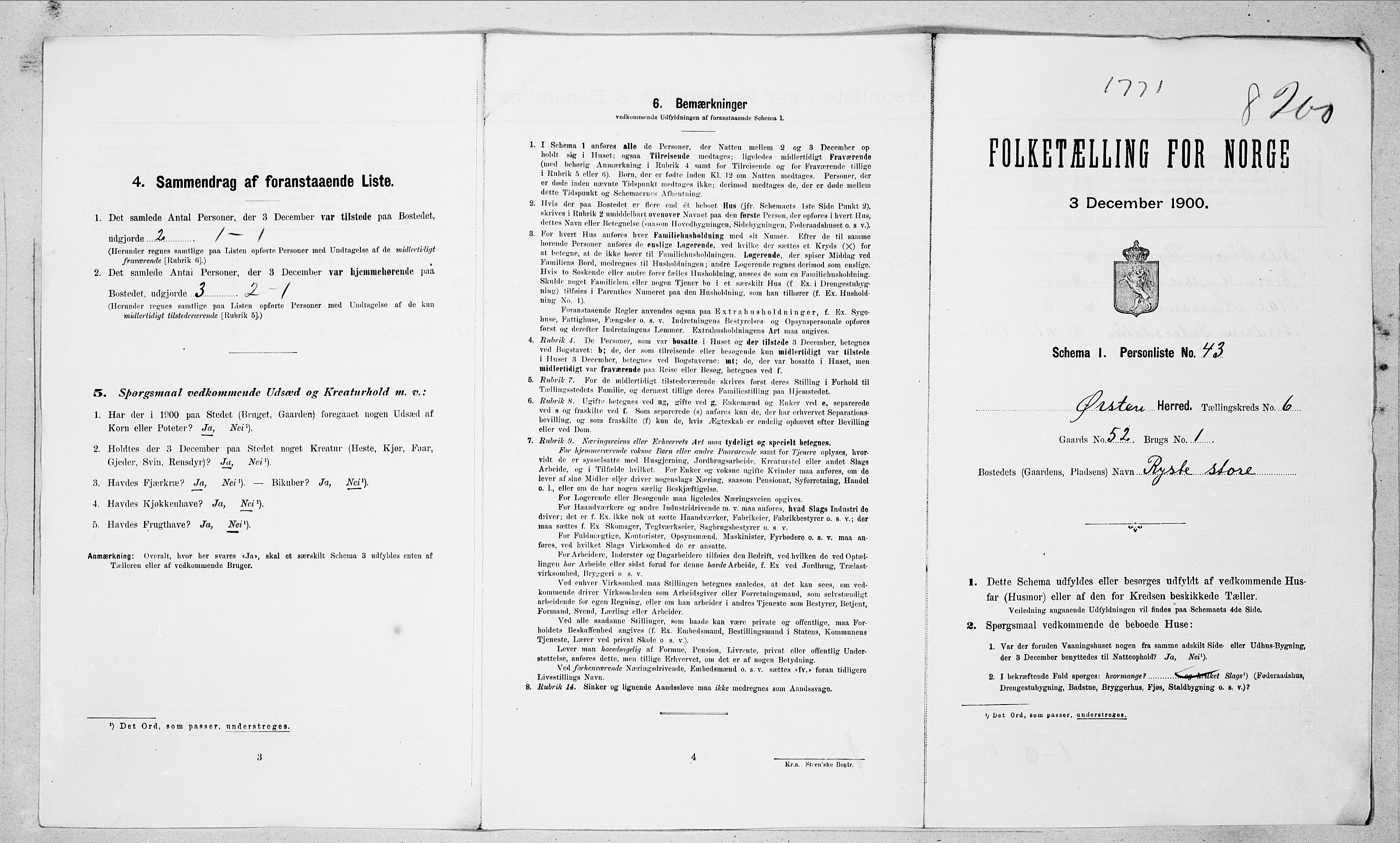 SAT, 1900 census for Ørsta, 1900, p. 22