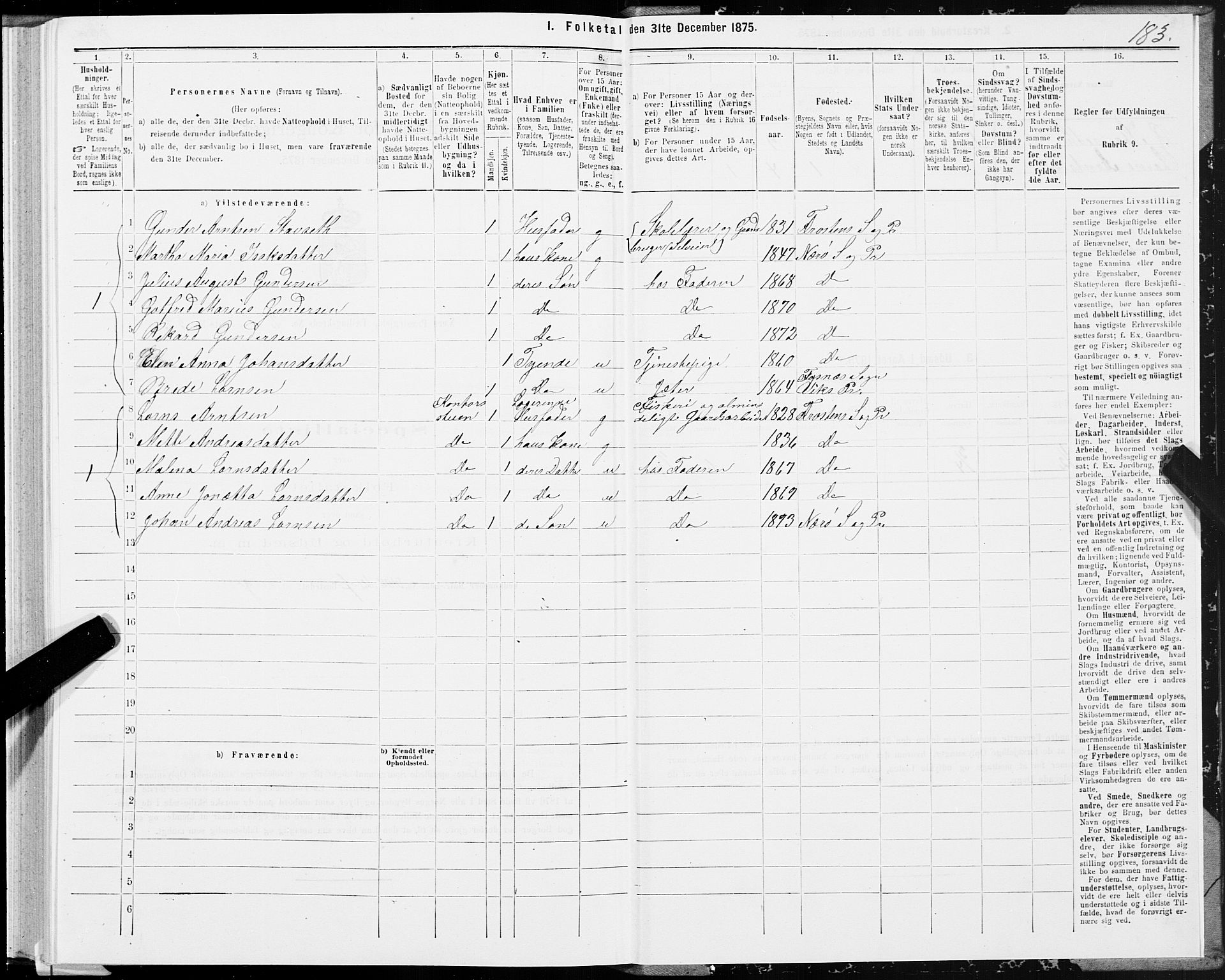 SAT, 1875 census for 1751P Nærøy, 1875, p. 1183