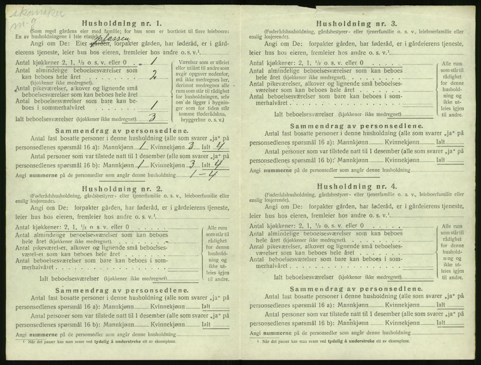 SAT, 1920 census for Volda, 1920, p. 1147