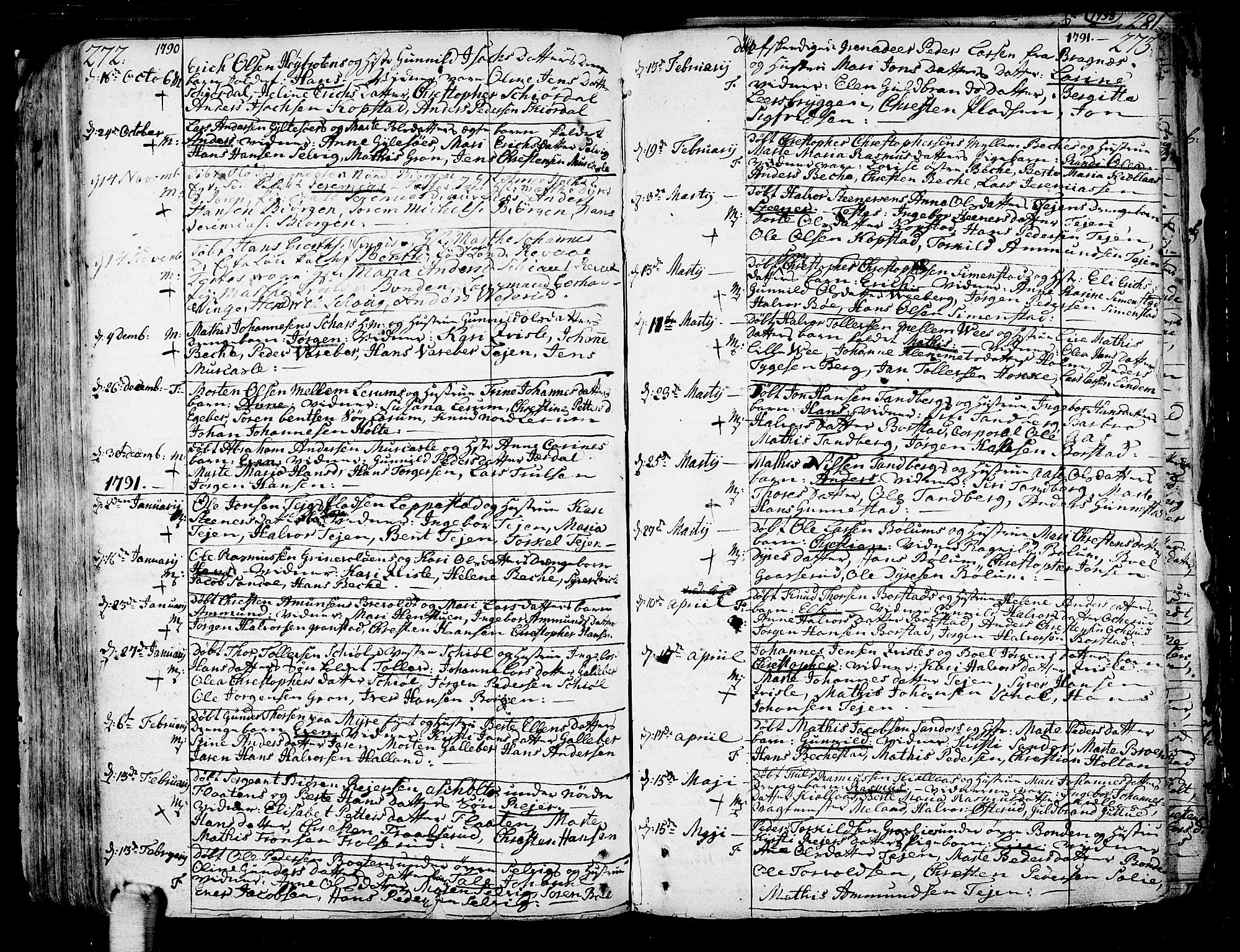 Sande Kirkebøker, SAKO/A-53/F/Fa/L0001: Parish register (official) no. 1, 1753-1803, p. 272-273