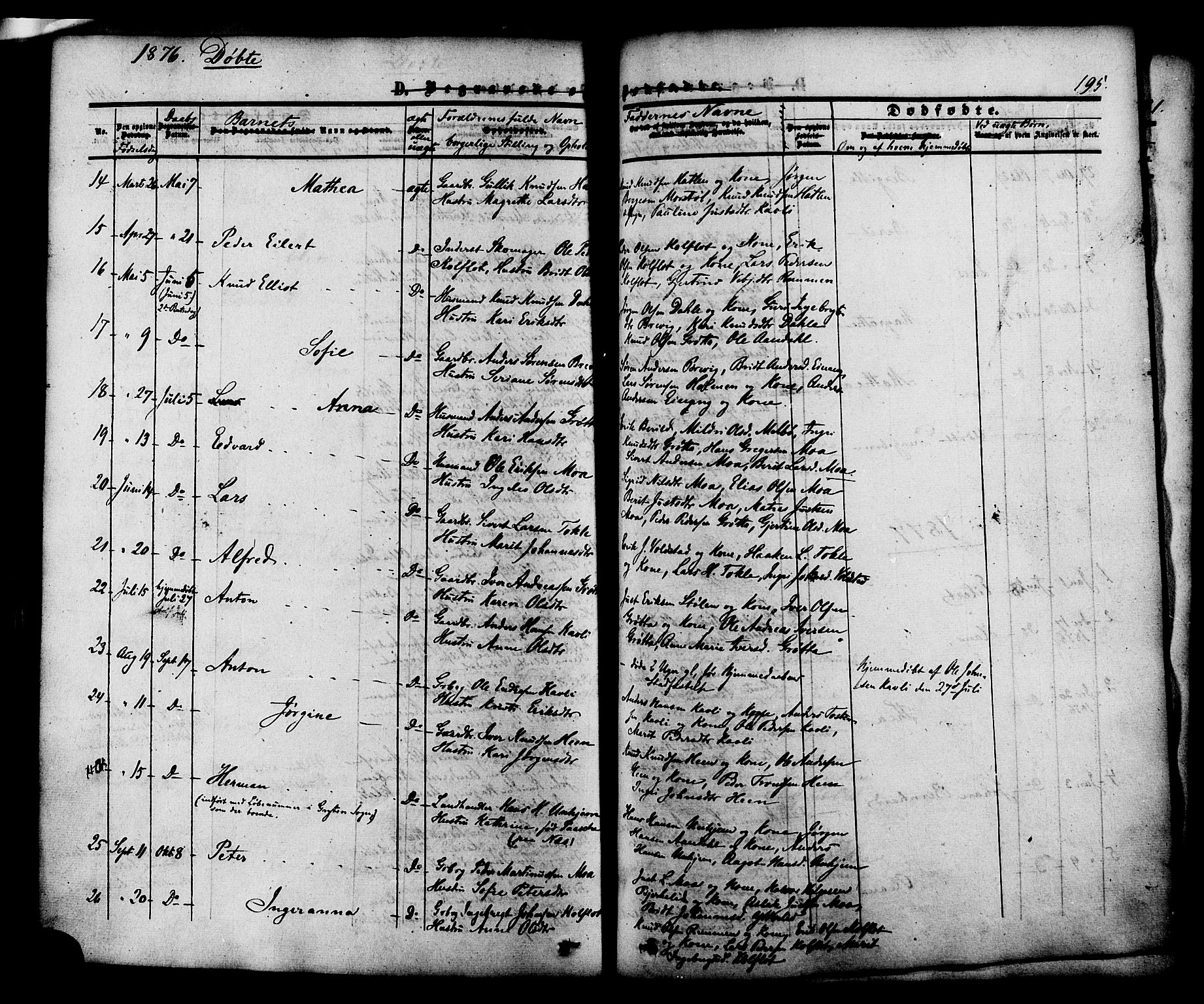 Ministerialprotokoller, klokkerbøker og fødselsregistre - Møre og Romsdal, SAT/A-1454/545/L0586: Parish register (official) no. 545A02, 1854-1877, p. 195