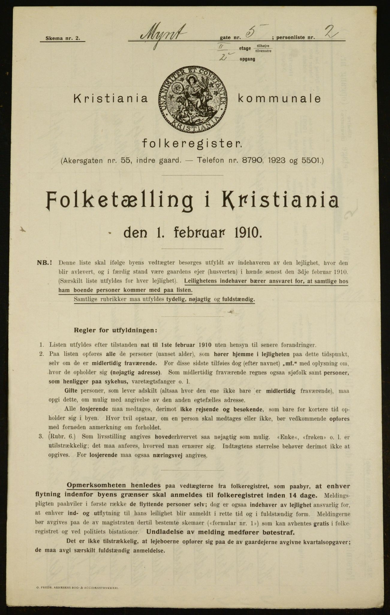 OBA, Municipal Census 1910 for Kristiania, 1910, p. 66030