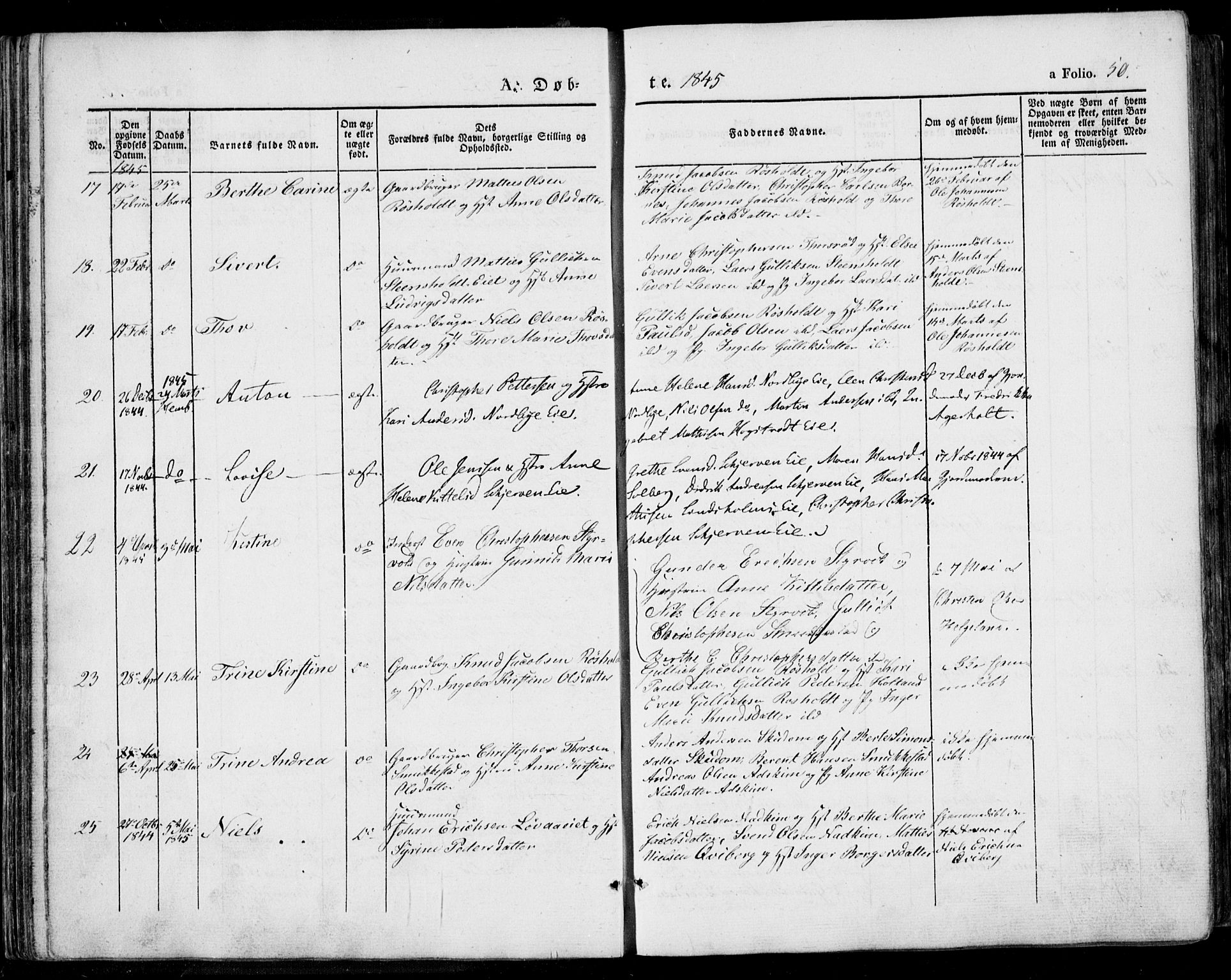 Lardal kirkebøker, SAKO/A-350/F/Fa/L0006: Parish register (official) no. I 6, 1835-1860, p. 50