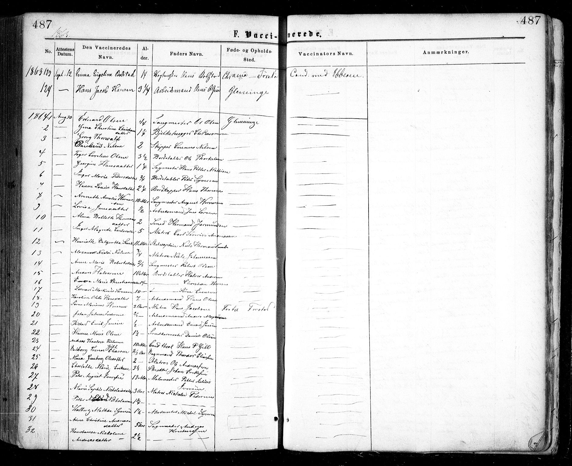 Glemmen prestekontor Kirkebøker, SAO/A-10908/F/Fa/L0008: Parish register (official) no. 8, 1862-1871, p. 487