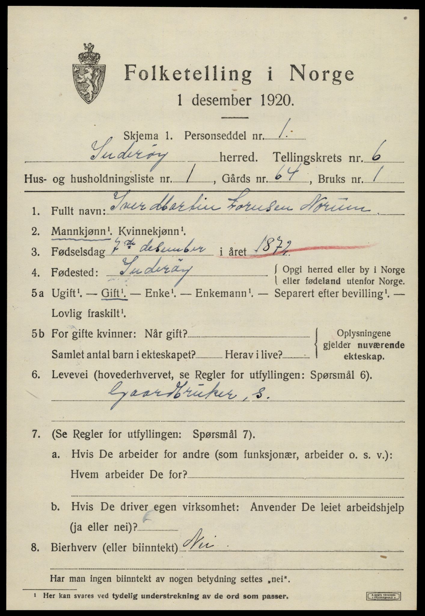 SAT, 1920 census for Inderøy, 1920, p. 4691