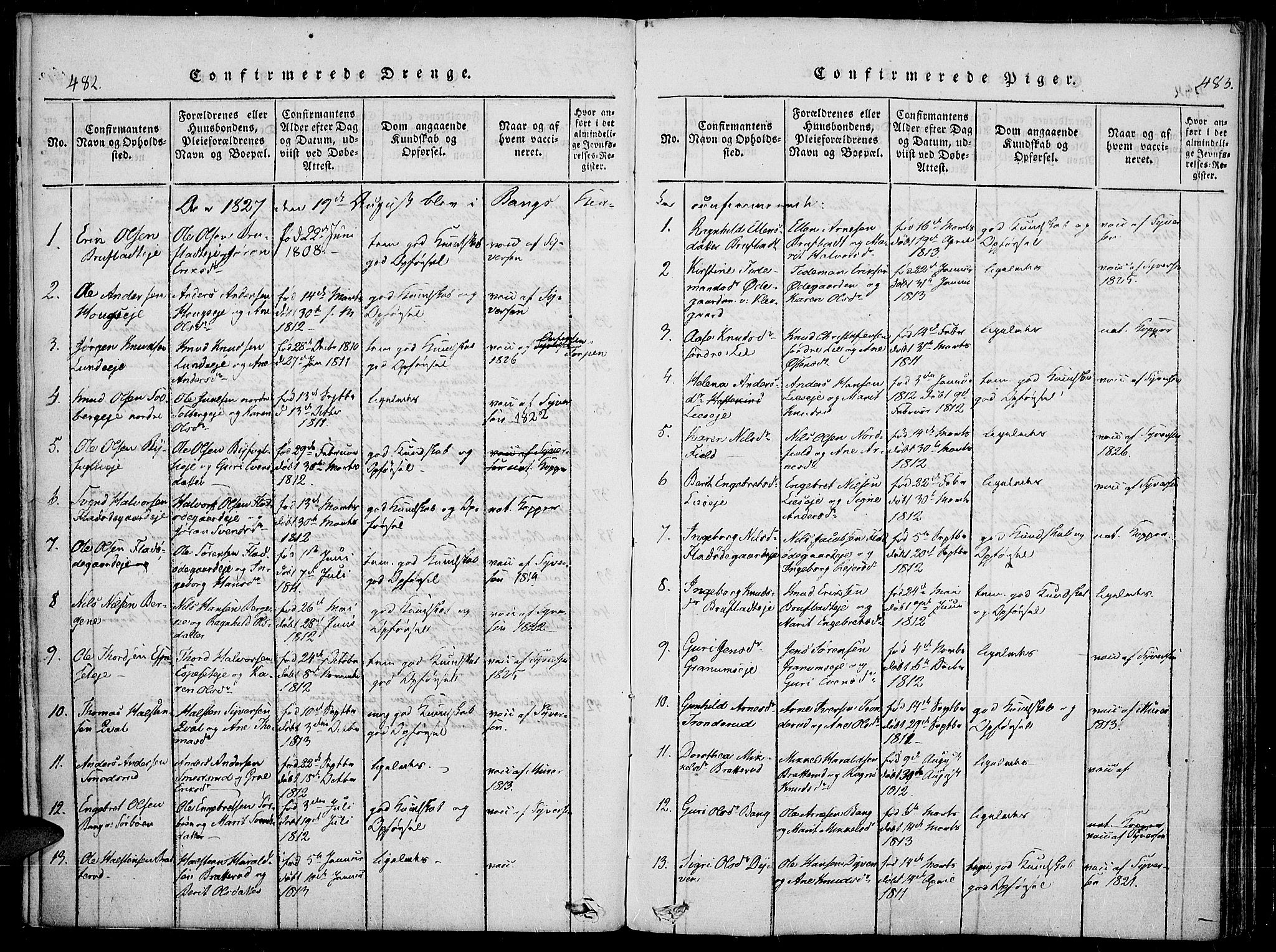 Sør-Aurdal prestekontor, AV/SAH-PREST-128/H/Ha/Haa/L0003: Parish register (official) no. 3, 1825-1840, p. 482-483