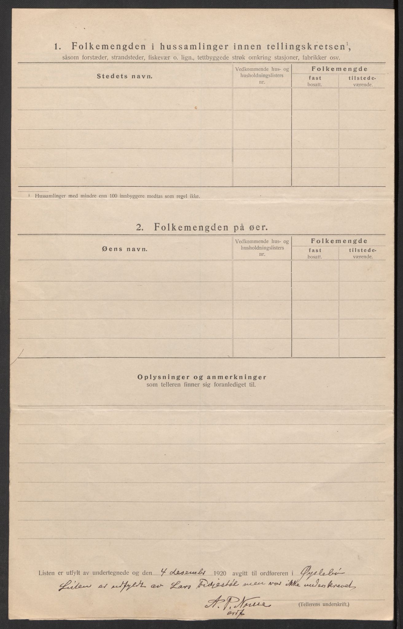 SAK, 1920 census for Øyslebø, 1920, p. 13