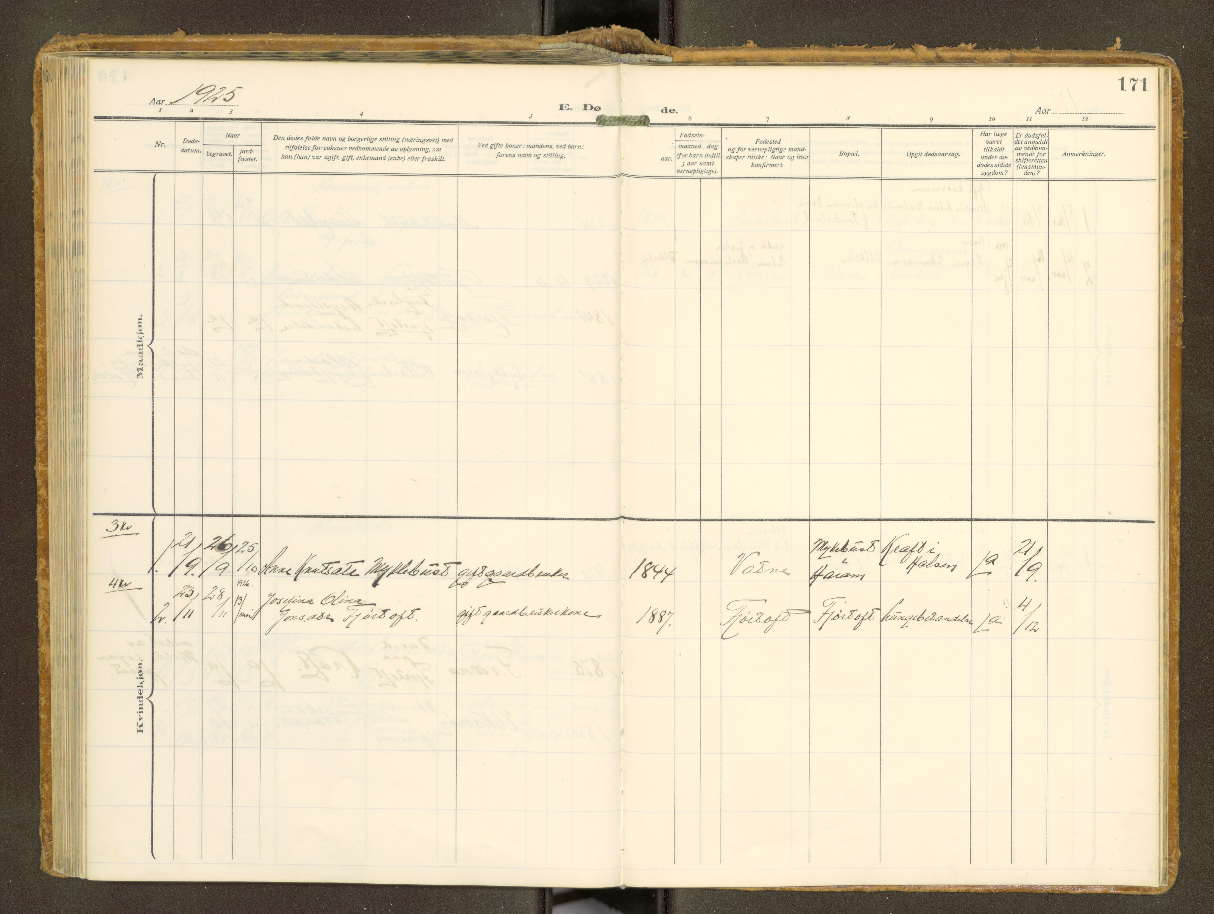 Ministerialprotokoller, klokkerbøker og fødselsregistre - Møre og Romsdal, AV/SAT-A-1454/538/L0528: Parish register (official) no. 538A--, 1911-1935, p. 171