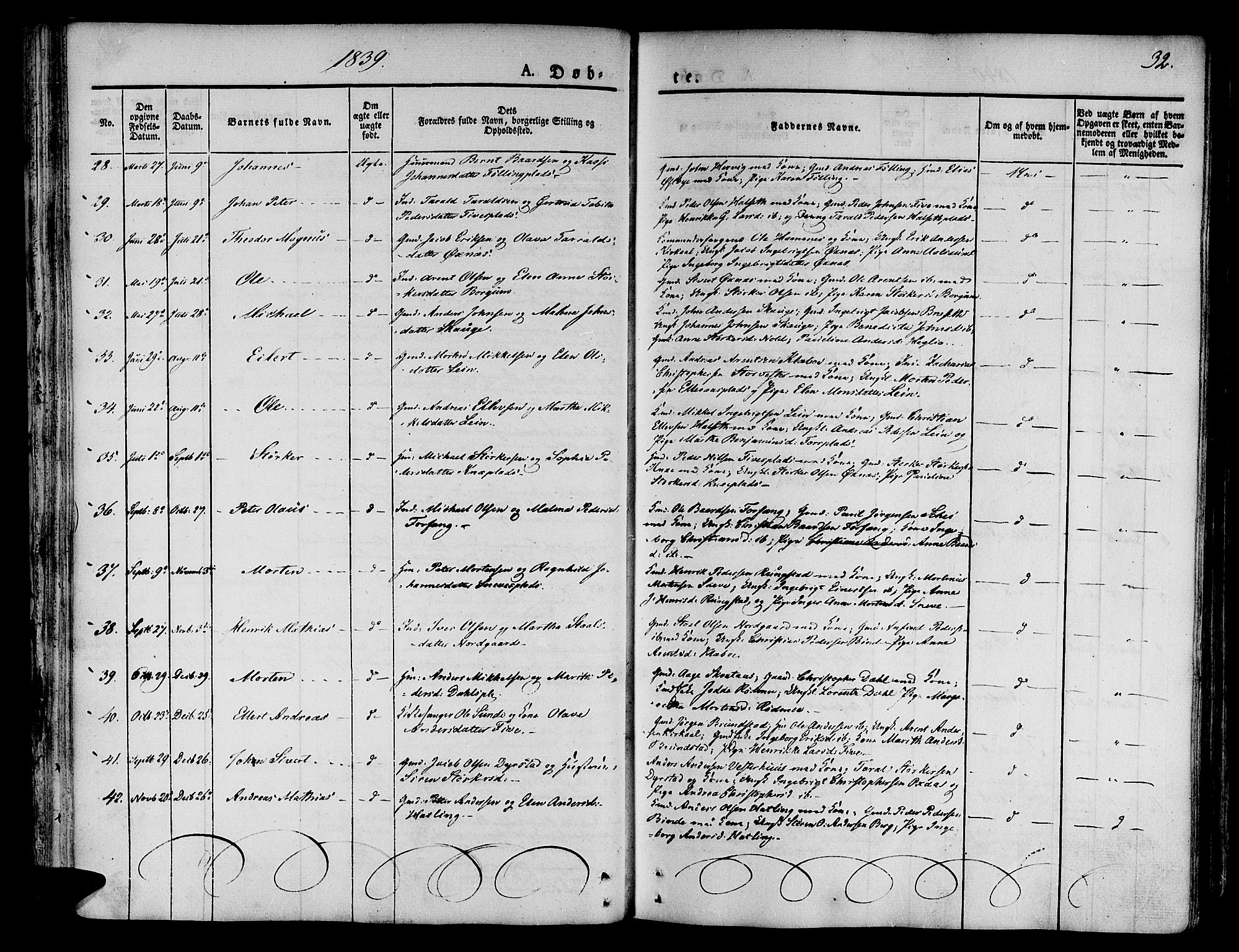 Ministerialprotokoller, klokkerbøker og fødselsregistre - Nord-Trøndelag, SAT/A-1458/746/L0445: Parish register (official) no. 746A04, 1826-1846, p. 32