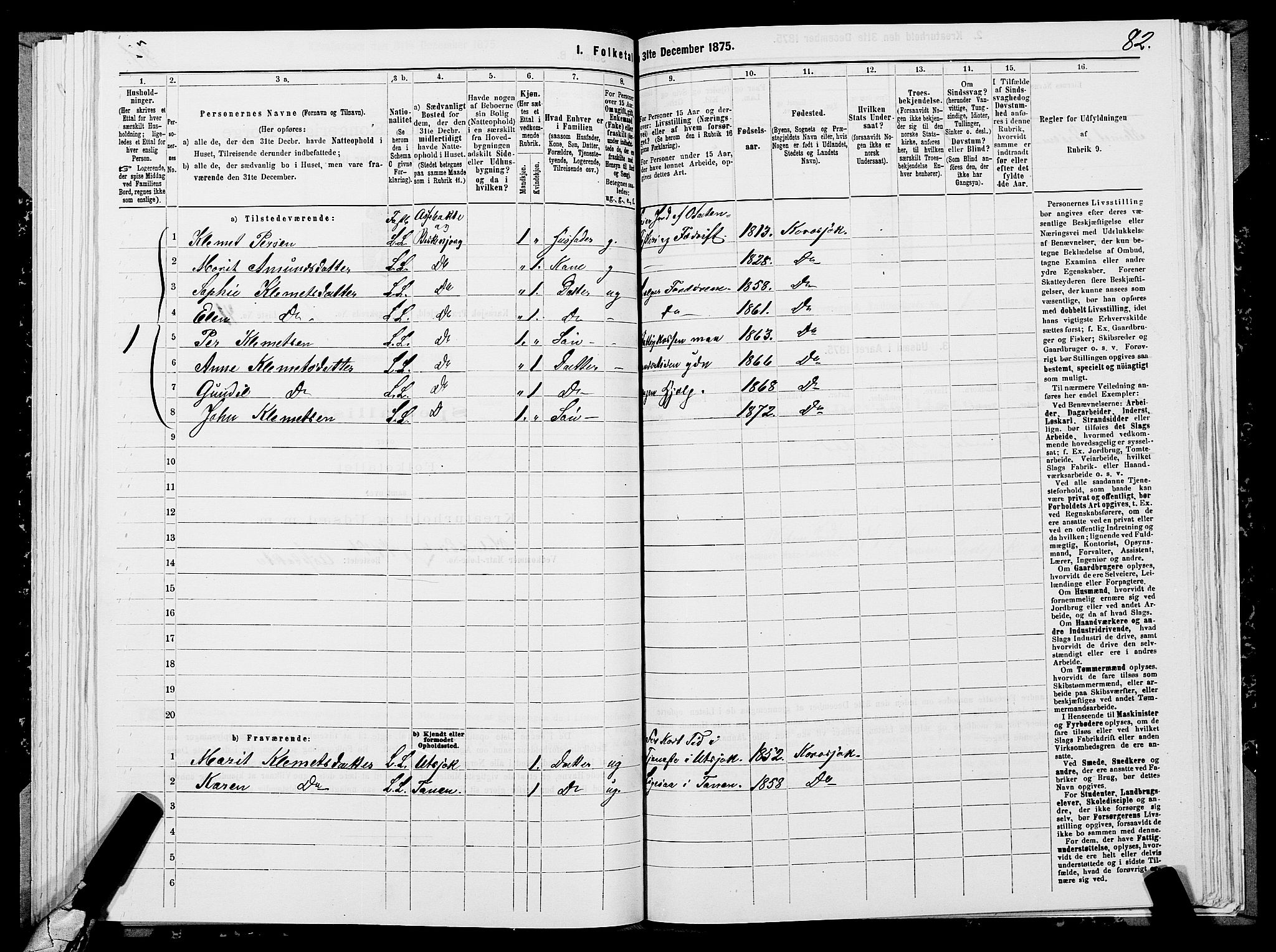 SATØ, 1875 census for 2021P Karasjok, 1875, p. 1082