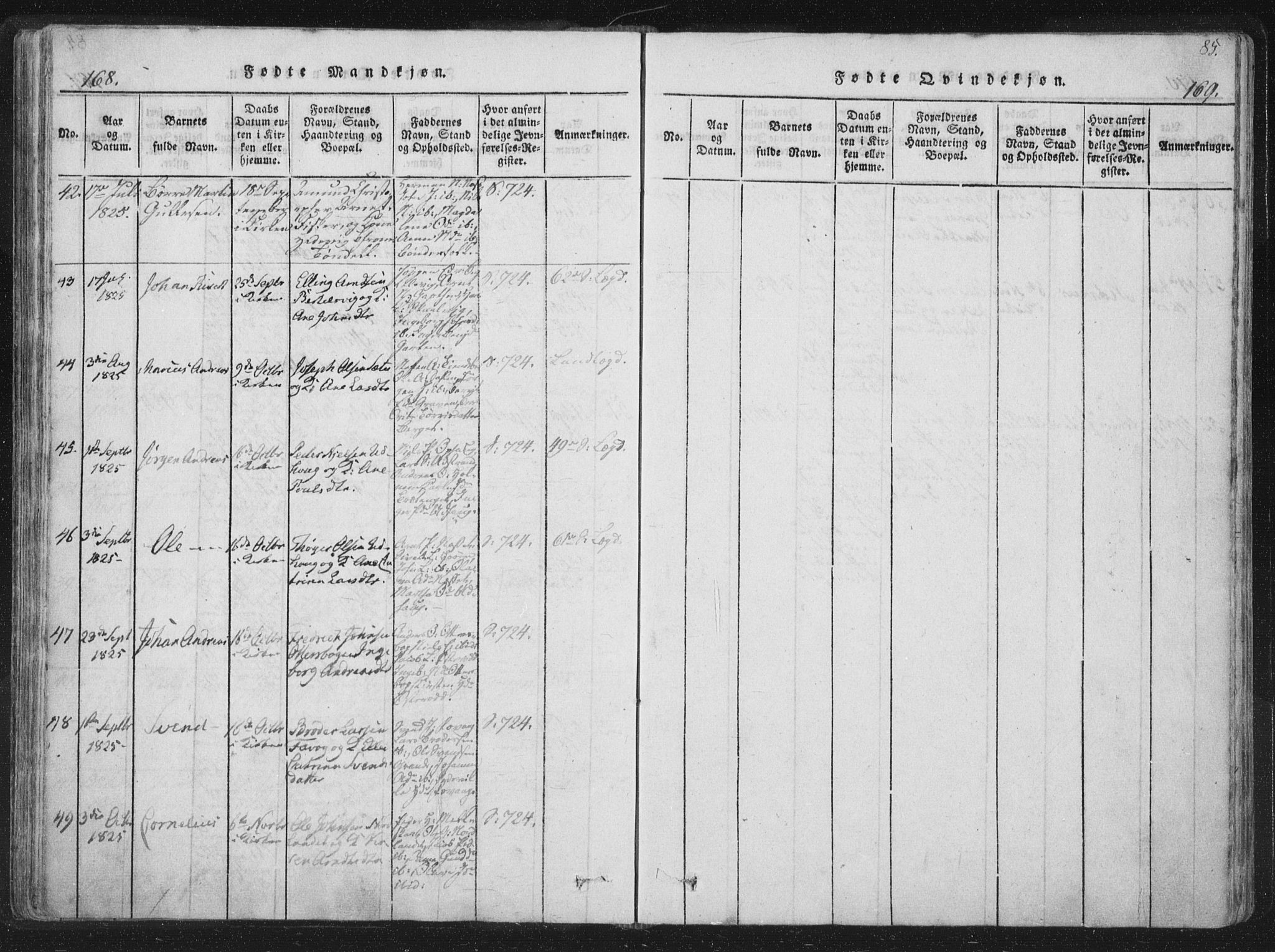 Ministerialprotokoller, klokkerbøker og fødselsregistre - Sør-Trøndelag, AV/SAT-A-1456/659/L0734: Parish register (official) no. 659A04, 1818-1825, p. 168-169