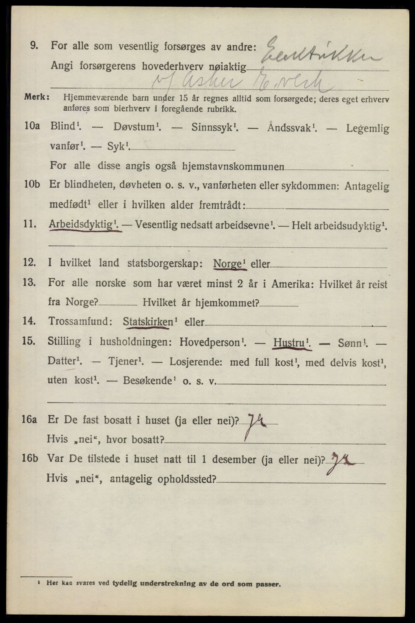 SAO, 1920 census for Asker, 1920, p. 3625