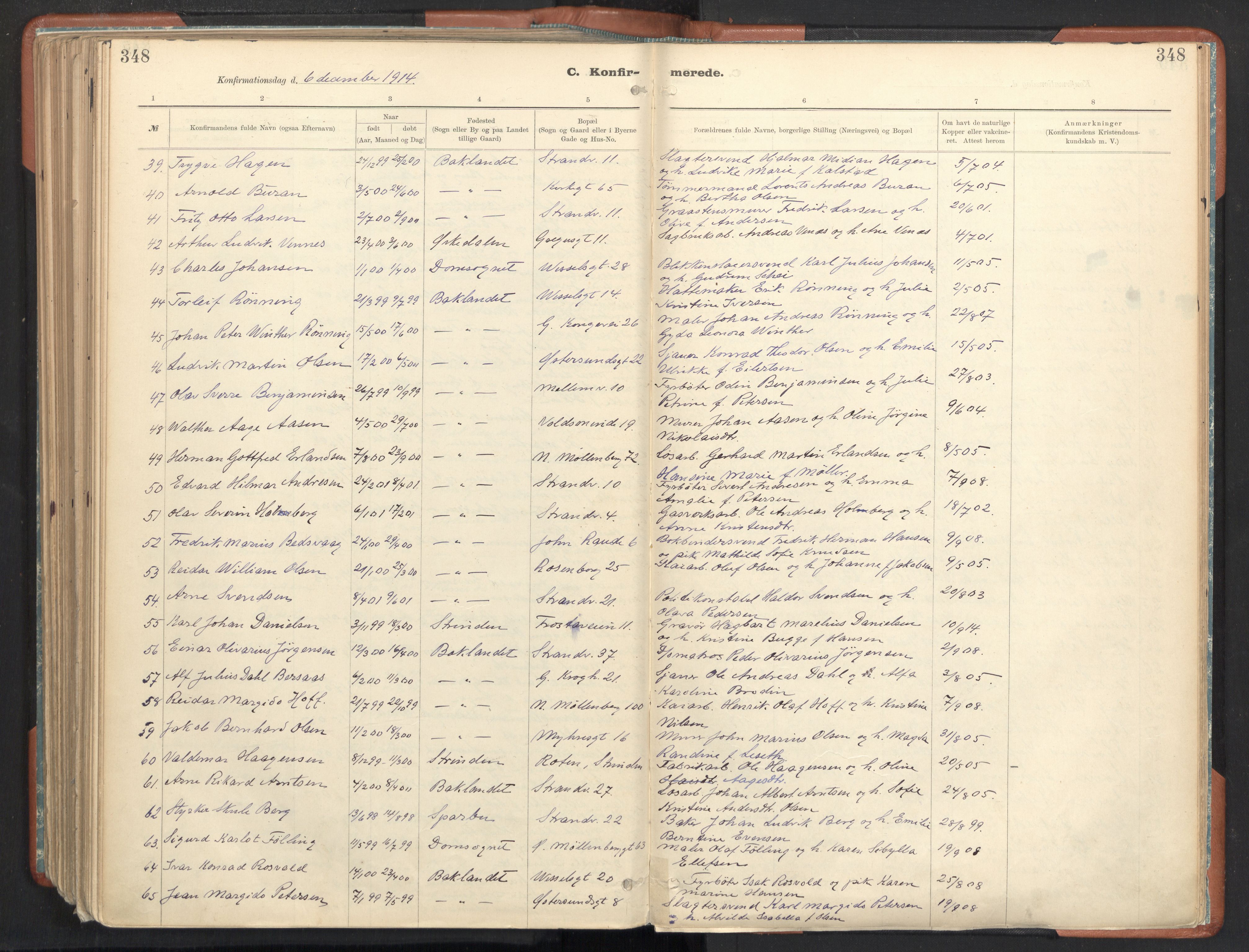 Ministerialprotokoller, klokkerbøker og fødselsregistre - Sør-Trøndelag, SAT/A-1456/605/L0243: Parish register (official) no. 605A05, 1908-1923, p. 348
