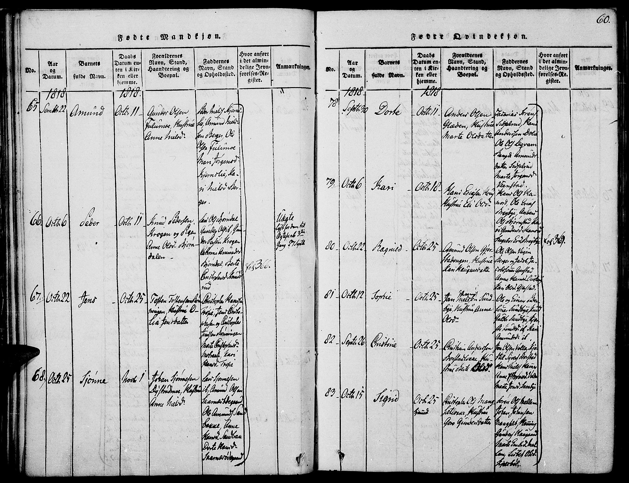 Strøm-Odalen prestekontor, AV/SAH-PREST-028/H/Ha/Haa/L0006: Parish register (official) no. 6, 1814-1850, p. 60