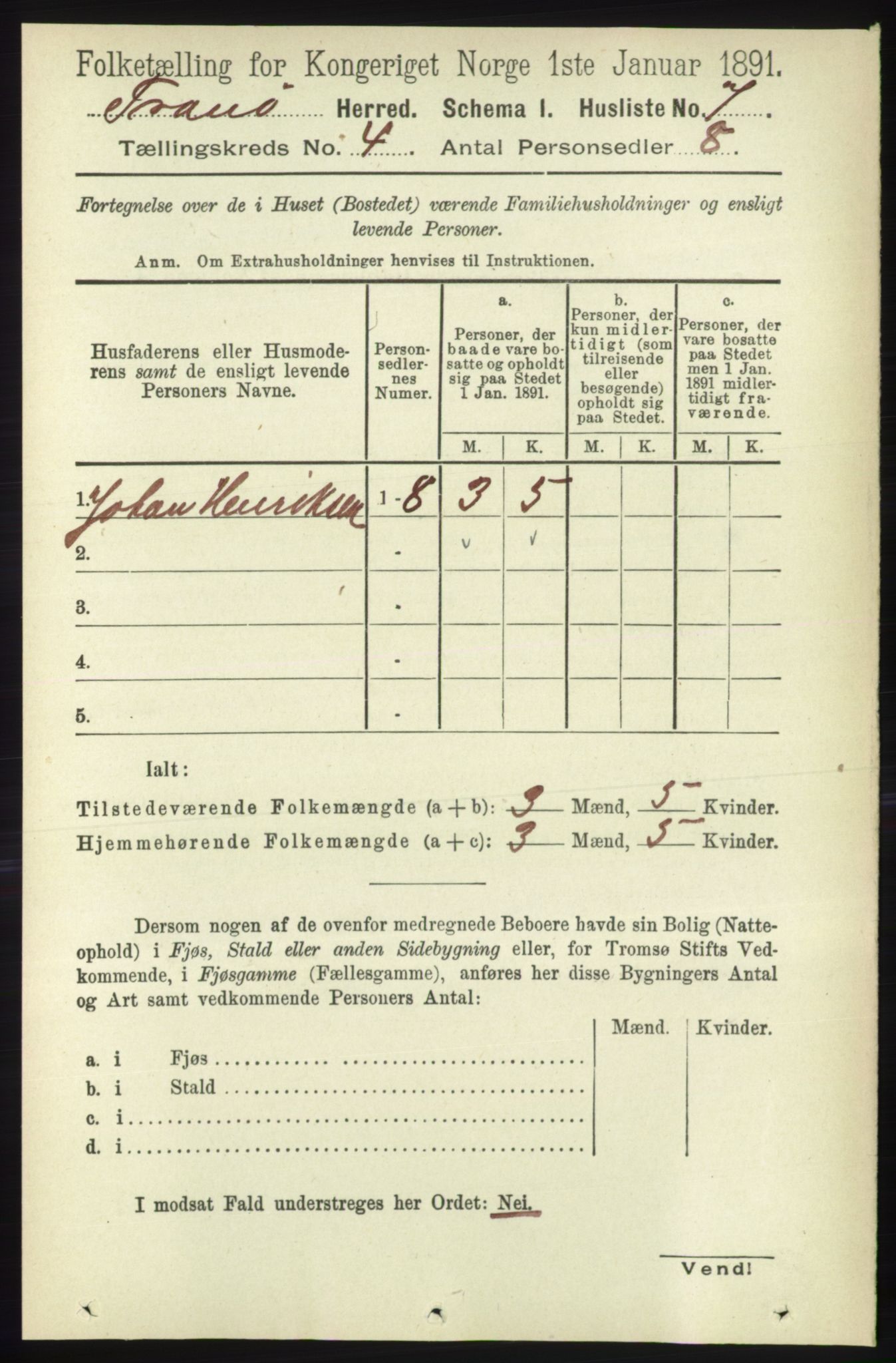 RA, 1891 census for 1927 Tranøy, 1891, p. 1390