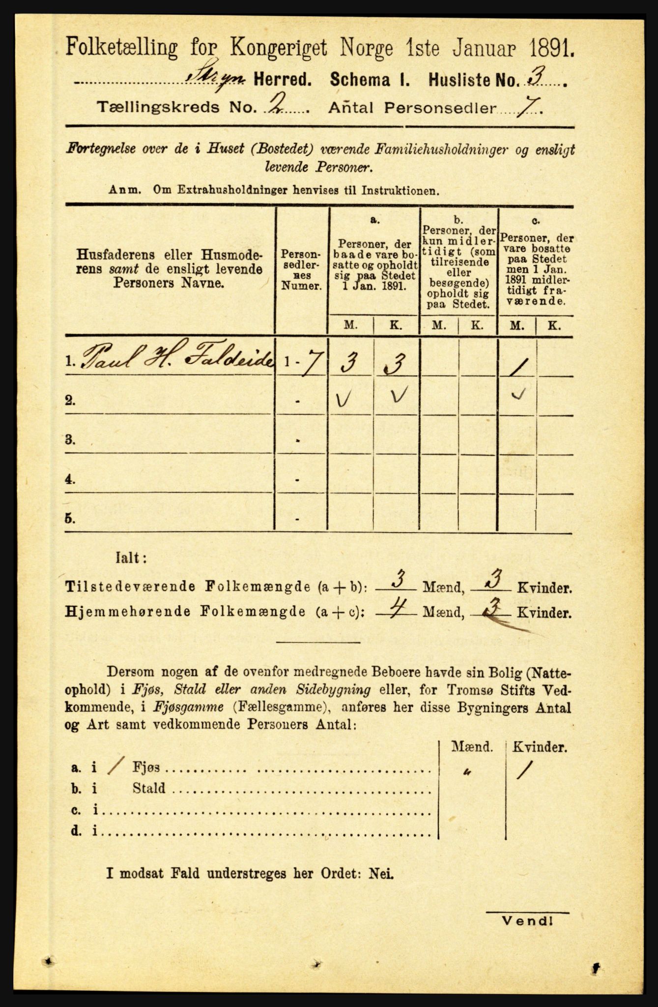 RA, 1891 census for 1448 Stryn, 1891, p. 240