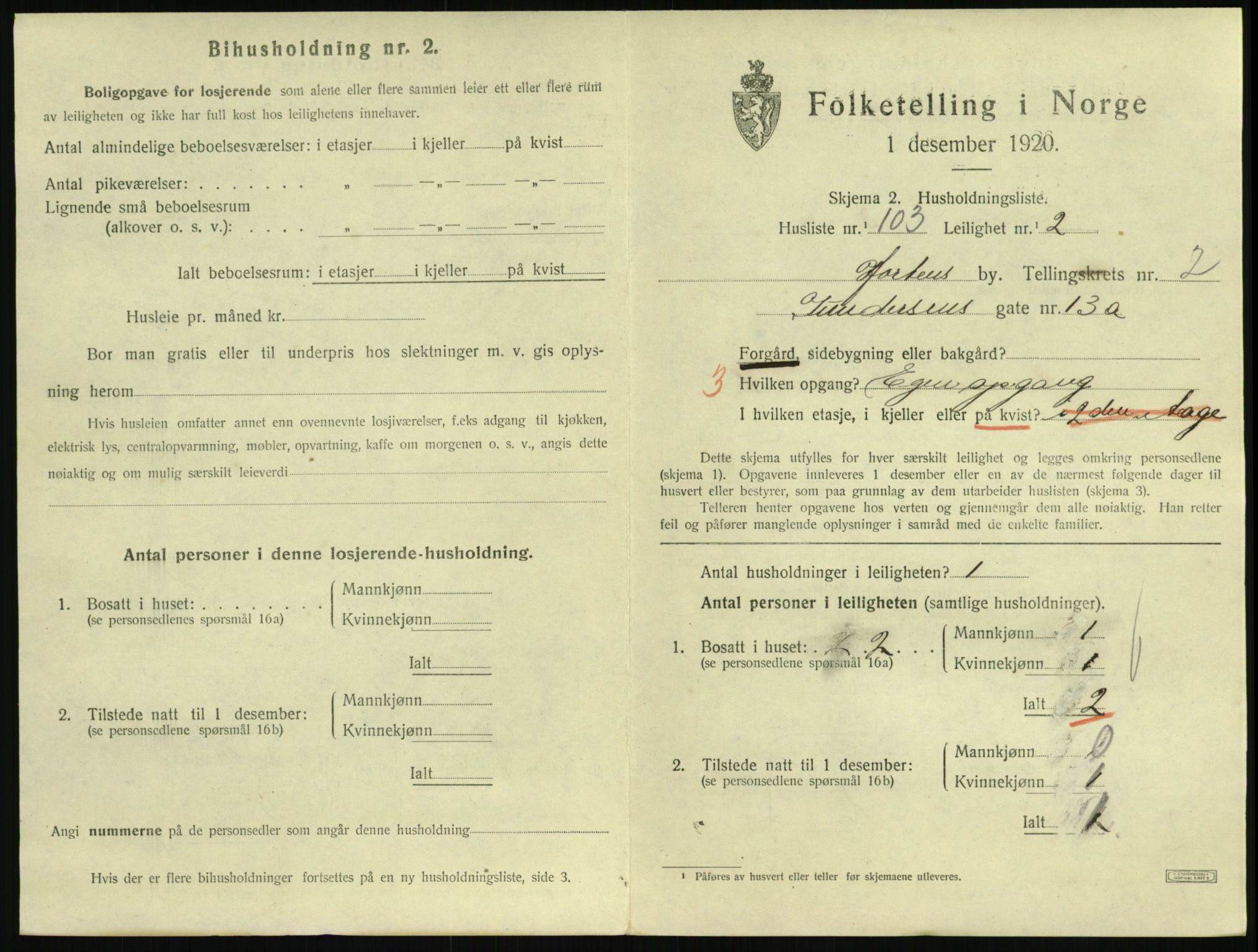 SAKO, 1920 census for Horten, 1920, p. 3723
